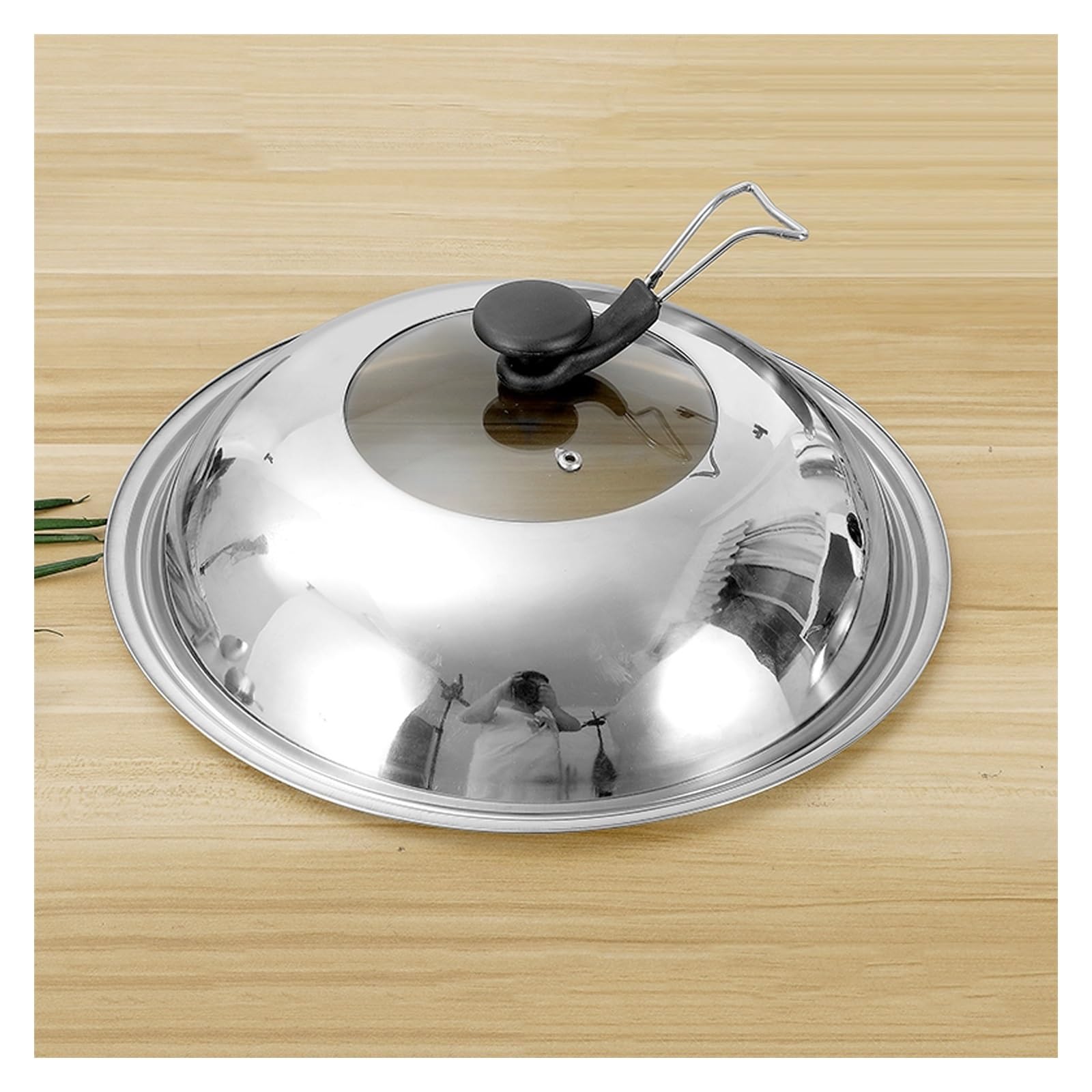 Tapa Sarten Universal Tapa de olla con mango, tapa de utensilios de cocina de repuesto, cubierta de Wok de acero inoxidable, sartenes, tapa de ollas for restaurante en casa, 1 ud. Tapa de Cacerola(28)