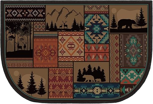 Demissle Alfombra para chimenea, chimenea, cabaña, suroeste, ignífuga, resistente al fuego, para estufa de leña, protector de suelo para cocina,