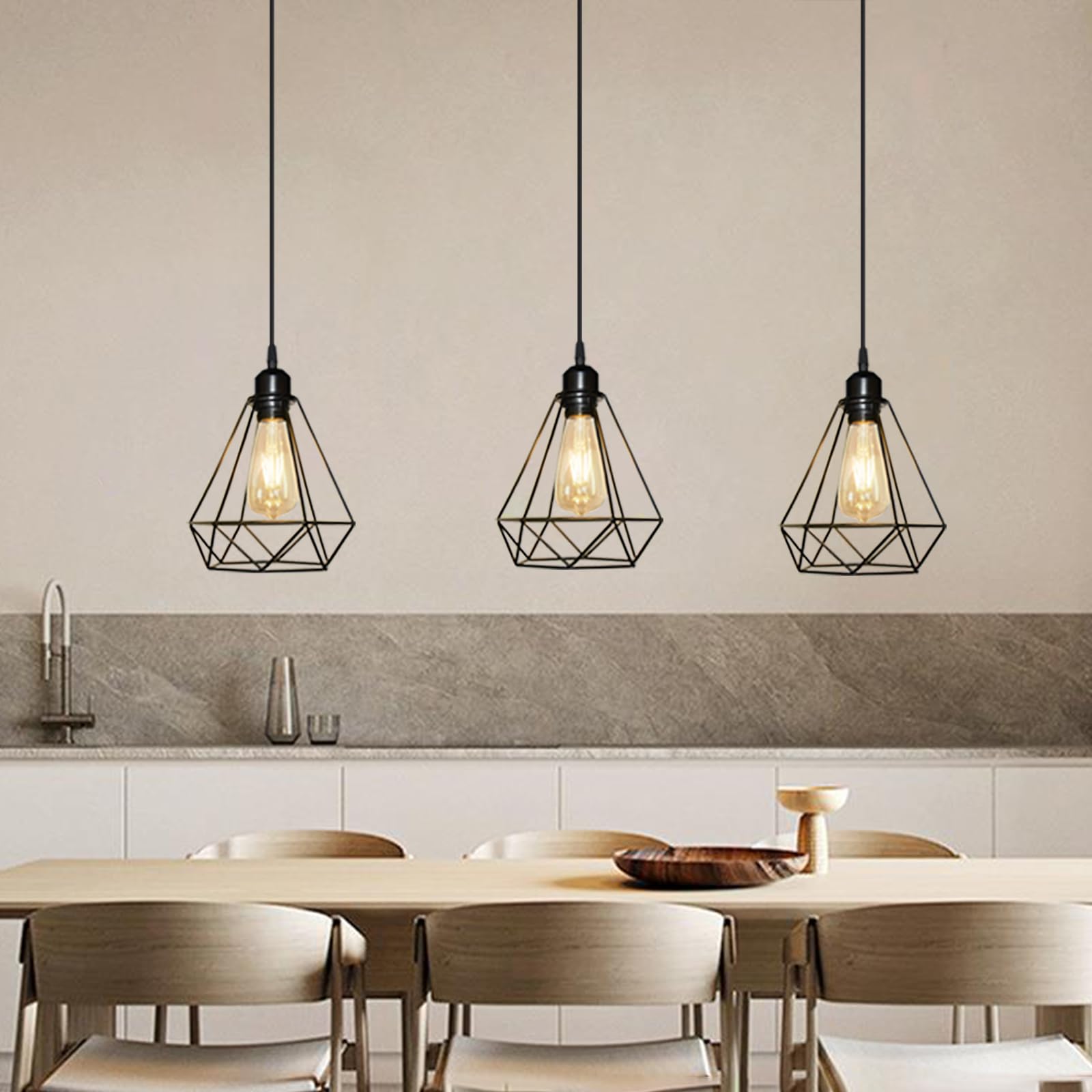 Lampada A Sospensione Retrò Lampadario Da Soffitto In Legno Metallo Plafoniera Regolabile Bianco 83475905