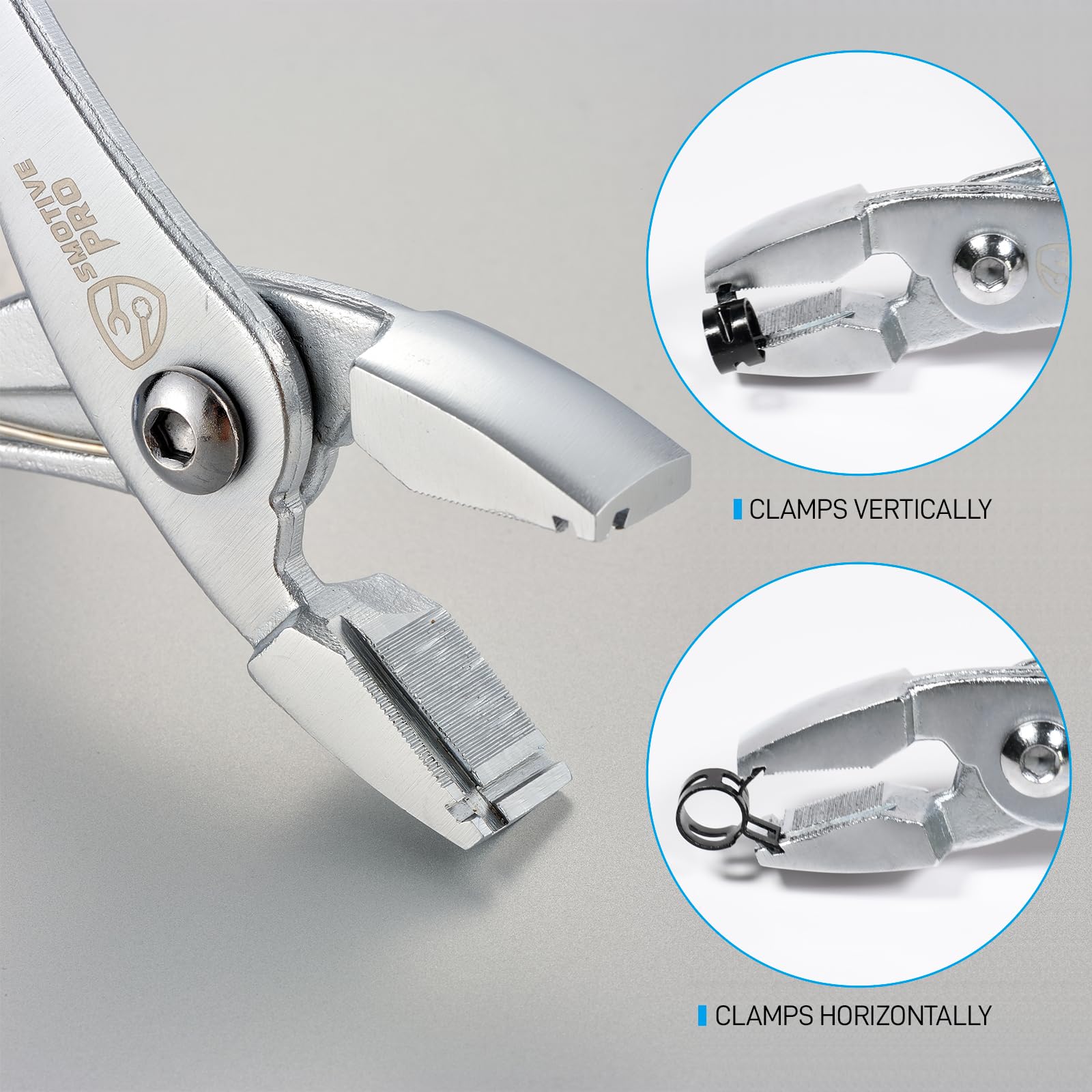 SMOTIVEPRO Pince à colliers de serrage multi-angle pour conduites de carburant et tuyaux de refroidissement, cruciformes pour tous les types de colliers de serrage, pince de serrage avec poignée