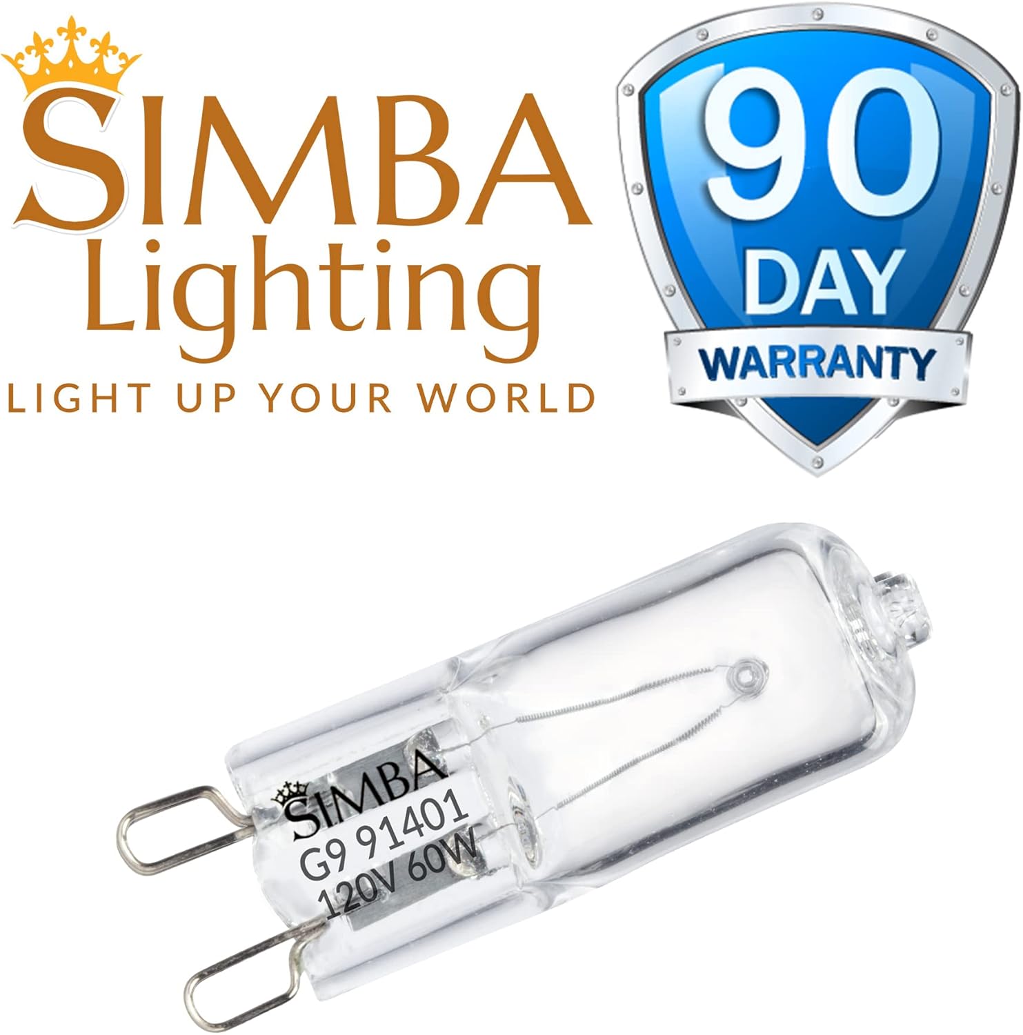 Simba Lighting Halogen Light Bulb G9 T4 60W JCD Bi-Pin (10 Pack) for Chandeliers, Pendants, Cabinet Lights, Landscape Lights, Desk and Floor Lamps, Wall Sconces, 120V Dimmable, 2700K Warm White