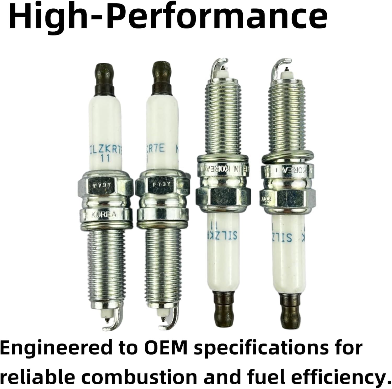 Genuine OEM 18849-11070 Spark Plug 4-Piece Set (1884911070) - Compatible with Select Hyundai & Kia Models - Premium NGK SILZKR7E11 Replacement - Exact Fit Performance Spark Plugs