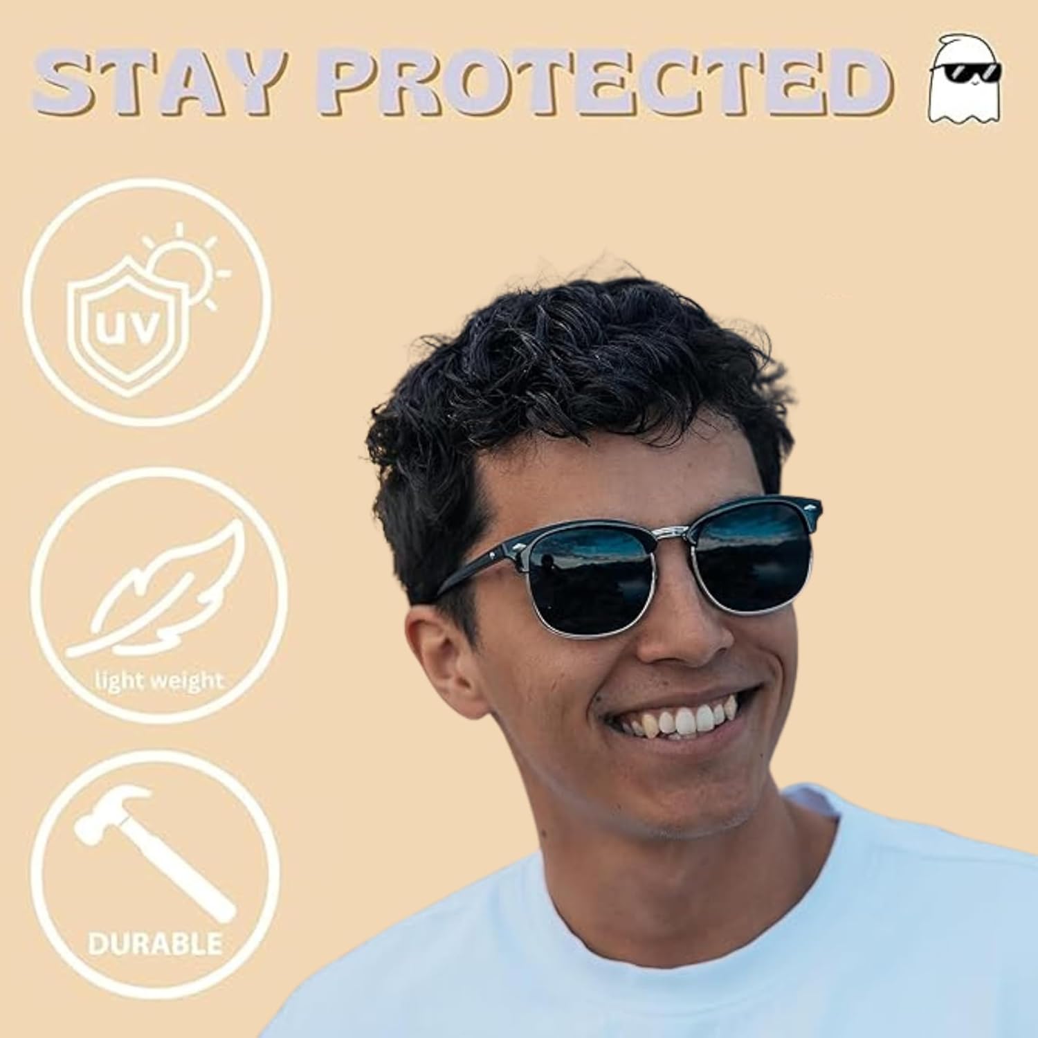 ShadyVEU Super Dark Black Sunglasses UV Protection Lens Spring Hinge 80s Vintage Retro Inspired Shades - Image 5