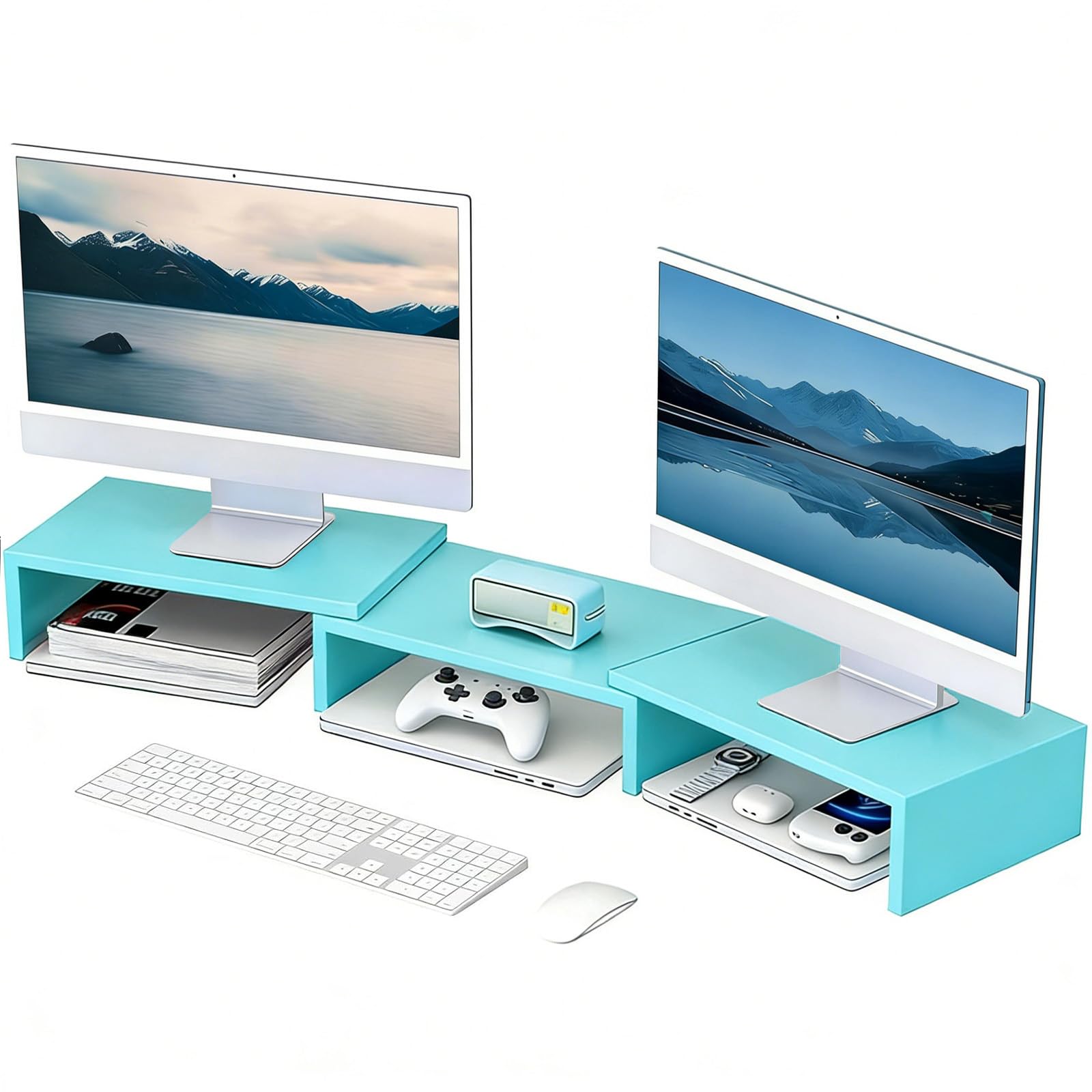 Photo 1 of Tensirock Monitor Stand Desk Shelf - Blue