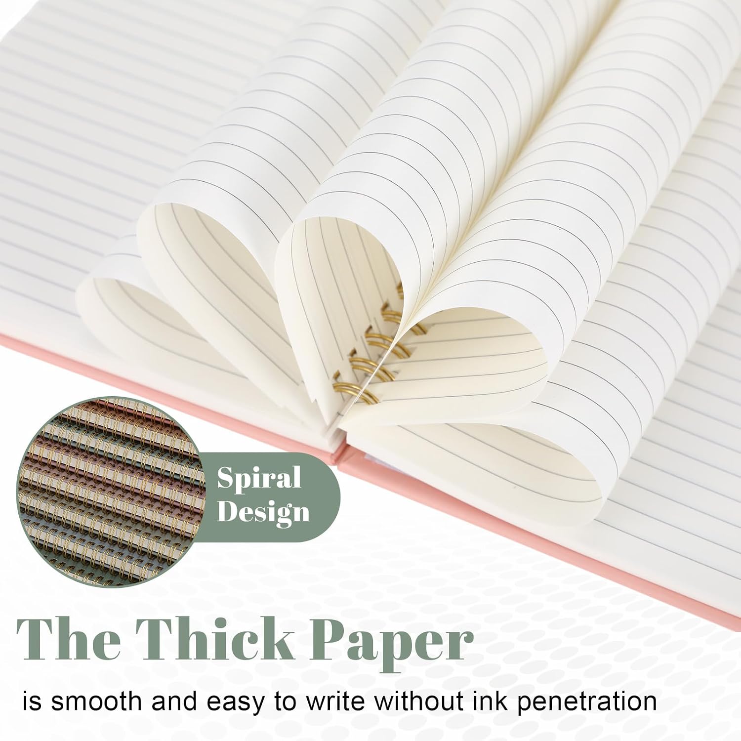 Fuutreo 8 Pack Hardcover Spiral Notebook A5 5.7'' x 8.5'' College Ruled Spiral Journal Notebook 80 Sheets/ 160 Pages Waterproof Cover Ruled Paper for Office School Work Supplies(Morandi Neutral)