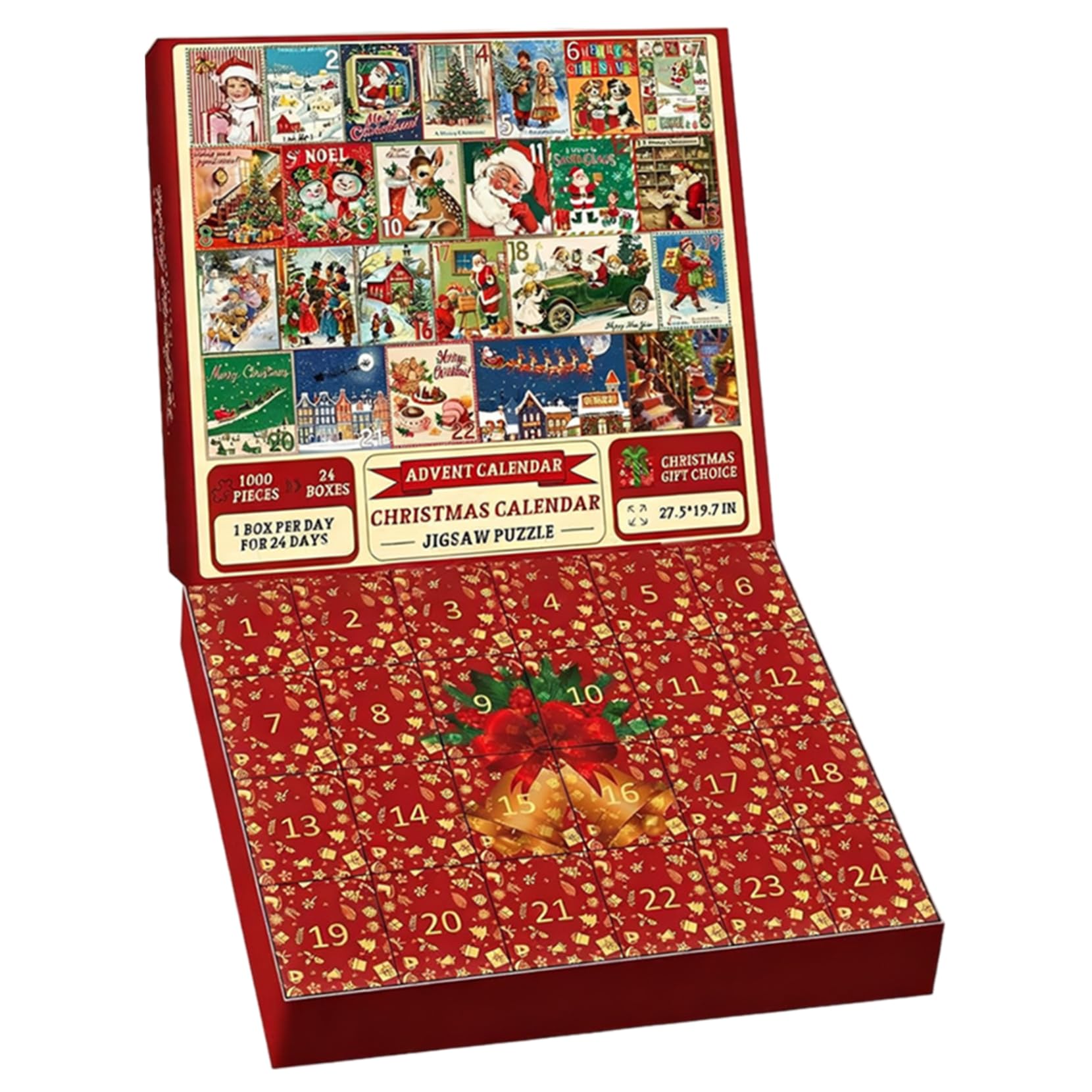 Wedhapy Advent Calendar Puzzle Puzzle Advent Calendar 2025 1000 Piece Countdown Christmas 24 Day Countdown to Christmas Calendars for Adult Kids