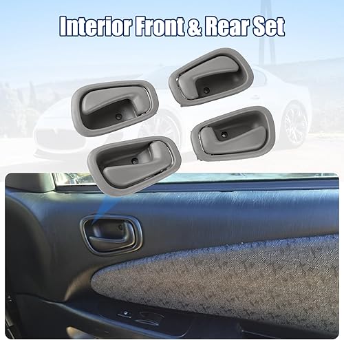 Miniatura 2 de NPAUTO Par de manijas interiores de puerta trasera delantera y trasera para Toyota Corolla Chevy Prizm 1998 1999 2000 2001 2002 Cerradura manual,