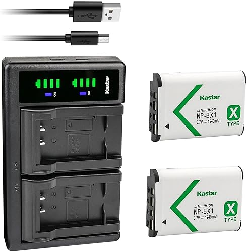 Miniatura 7 de Kastar Paquete de 4 baterías NP-BX1 y cargador USB LTD2 de repuesto para dispositivos de sonido A20-Mini, dispositivos de sonido A20-BatteryDoubler