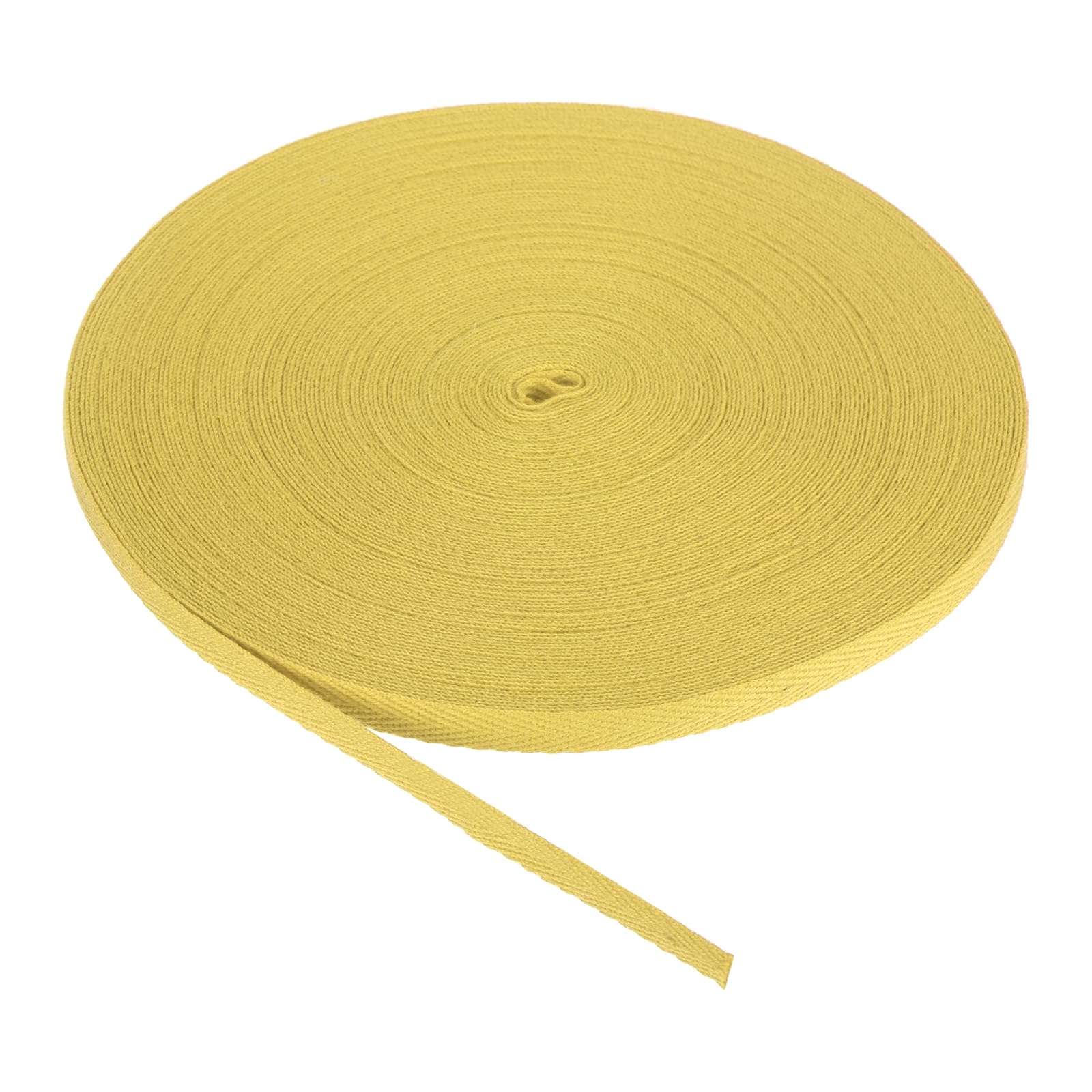 PATIKIL Cotton Twill Tape 6mm 23m Cotton Ribbon Bias Binding Tape Herringbone Webbing Trim for Sewing Gift Wrapping Dark Yellow