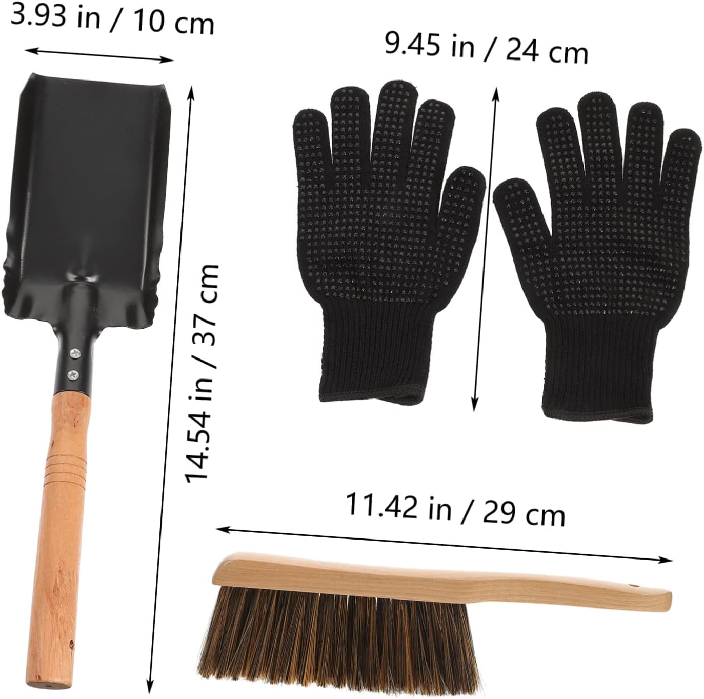 1set Handle Fireplace Ash Shovel Practical Home Cleaning Tools Lightweight Design for Stoves Fireplaces Easy Storage Use