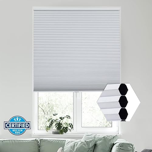 Miniatura 5 de Persianas celulares de tamaño personalizado, persianas 100% opacas para ventanas, persianas de panal de celda de 1.5 pulgadas, persianas celulares