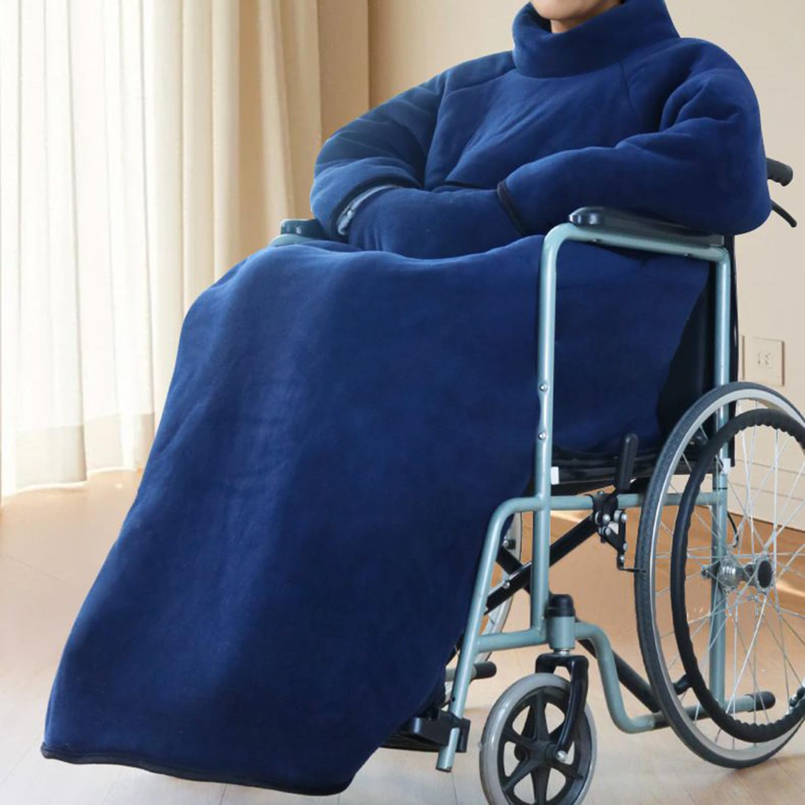 Na Wózek Inwalidzki Dla Dorosłych Poncho Z Polarową Podszewką | Miękki Fartuch Na Wózek Inwalidzki Dla Kobiet Mężczyzn Seniorów Szpital Dom Podróż Zimna Pogoda