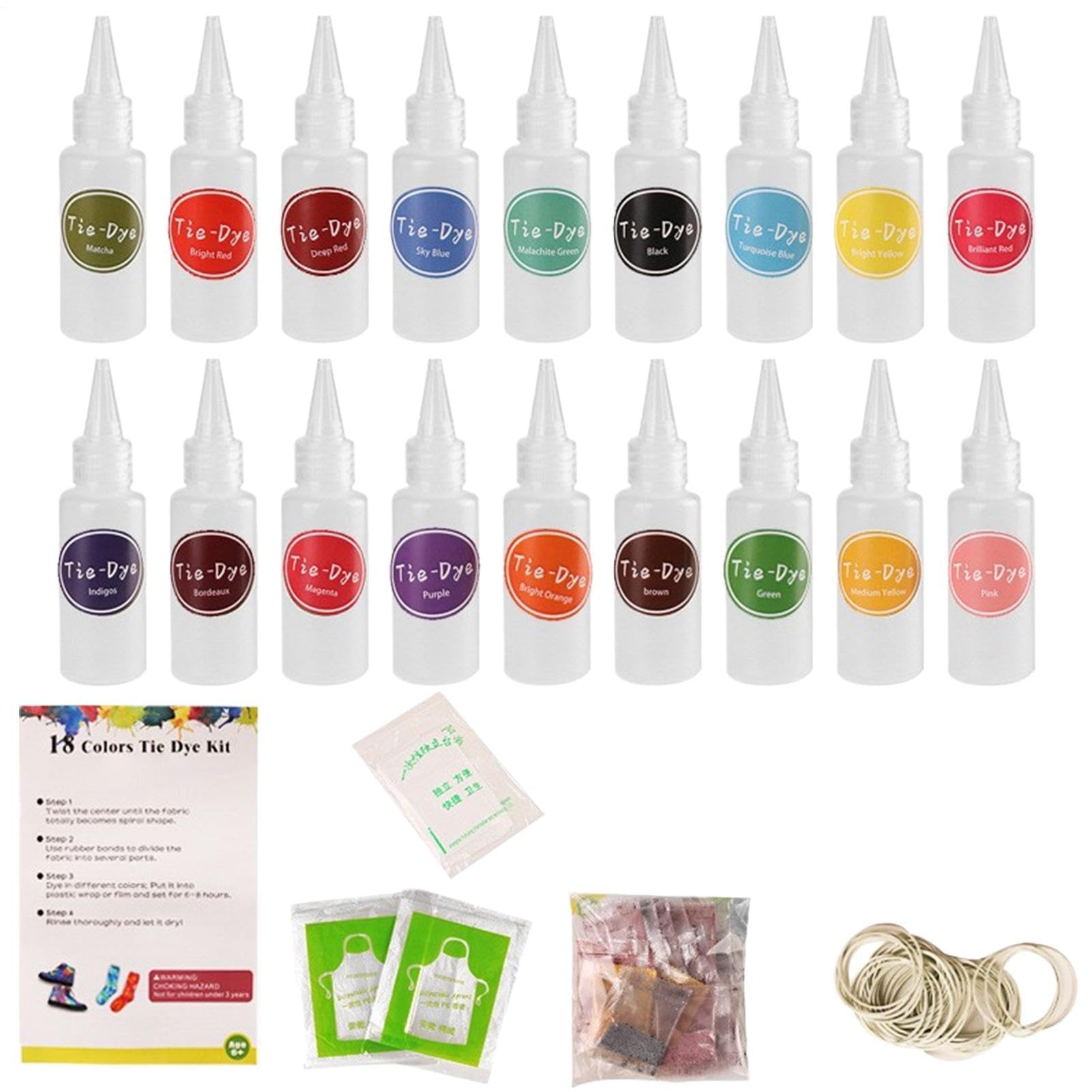 Kits de teñido anudado: 18 colores caseros creativos resistentes a la | Kits de teñido anudado de tela para adultos, mujeres y hombres, camisa con capucha, calcetines de algodón, jeans