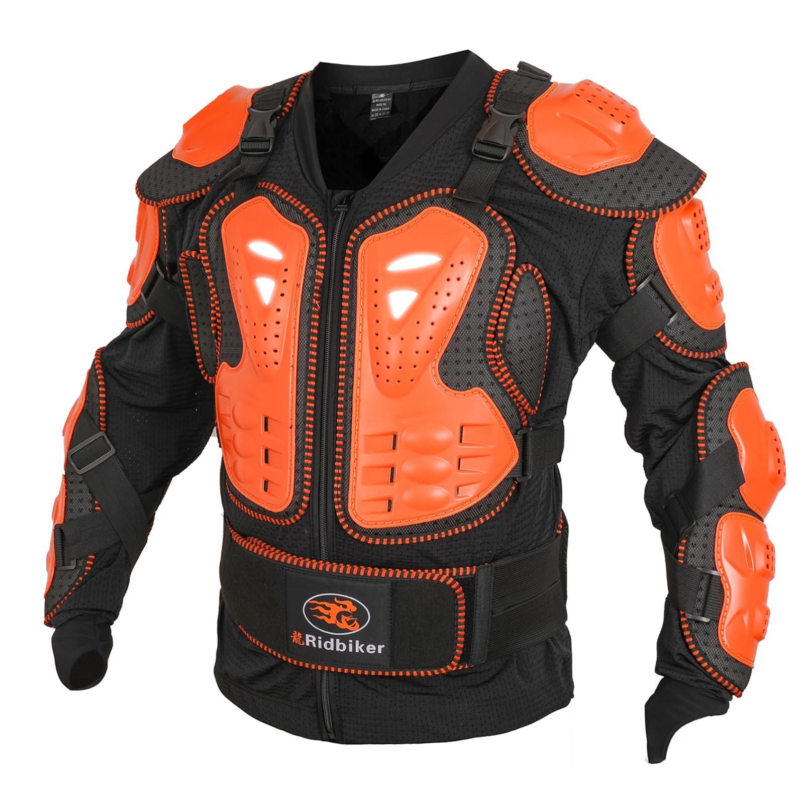 RIDBIKER Chaqueta protectora de cuerpo completo para motocicleta, extraíble, para motocross, columna vertebral, pecho, motocross, camisa protectora