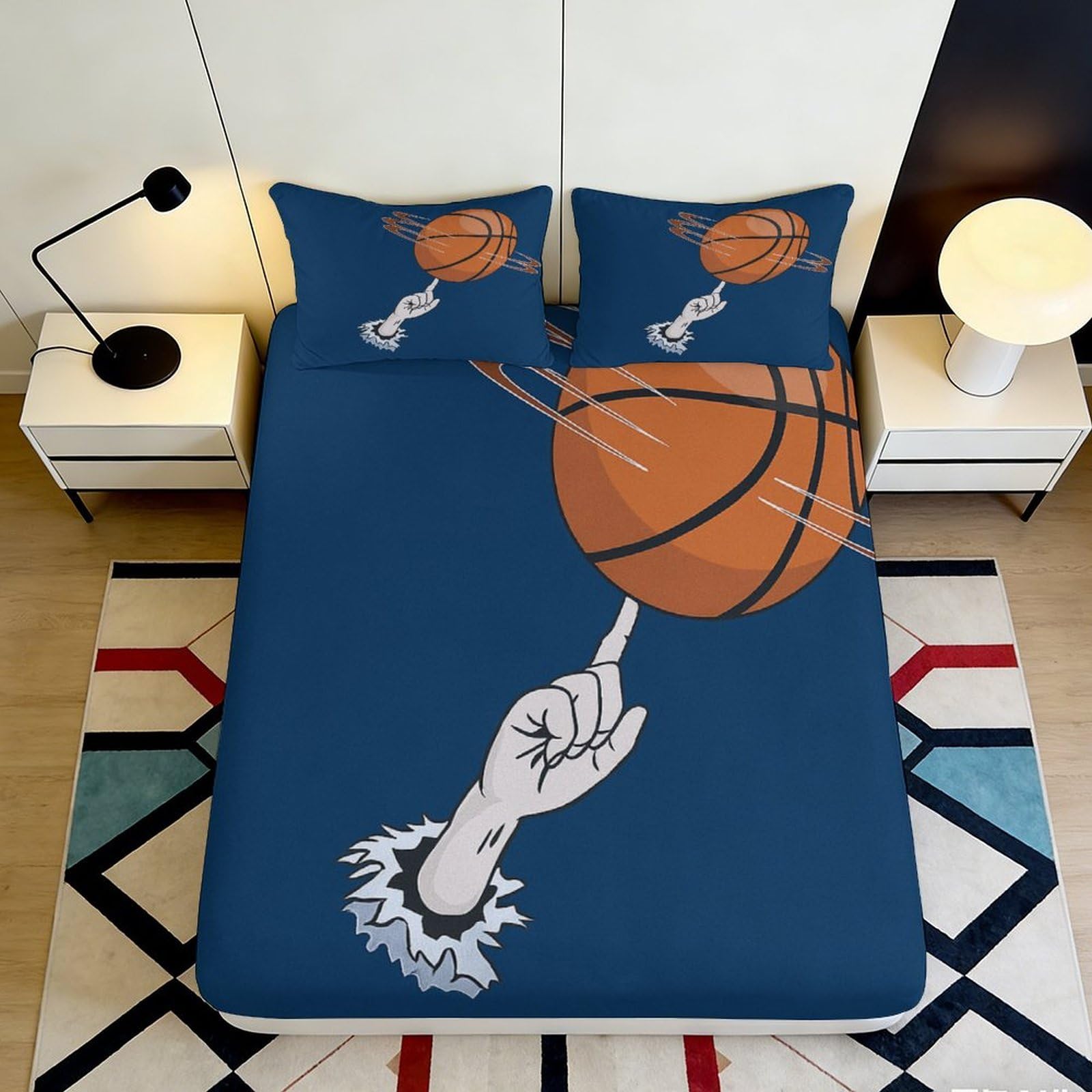 3D Printed Football Fitted Sheet Microfiber Deep Pocket Bedroom Bedding Youth Sports Mattress Fitted Cover Washable 140x200x25cm