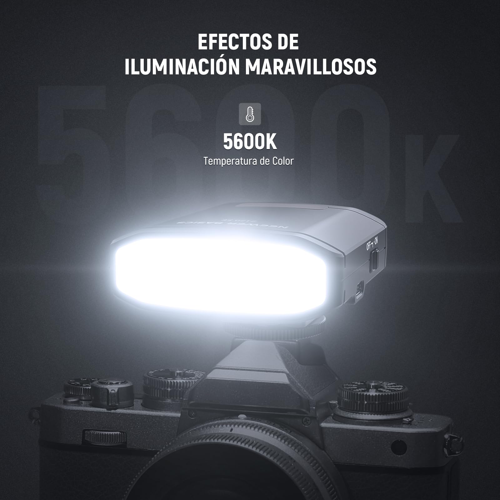 NEEWER BÁSICO 5600K Mini Cámara Flash Speedlite GN12, 2000mAh/500 Flashes/0,1-1,8s, Reciclable Ligero Compatible con Canon Fujifilm Sony Nikon Cámara Digital Zapata Estándar para Foto Estudio,Z120 SE