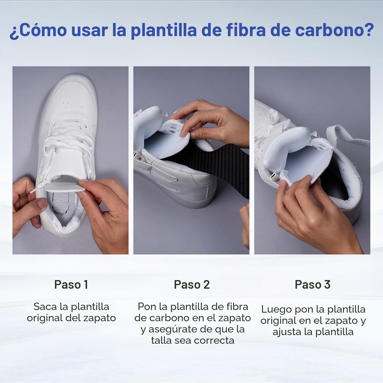 Plantilla de fibra de carbono Morton Extension Orthotic, FAKILO 1 par de plantillas rígidas para hallux rigidus, dedos de césped, hallux limitus – 295 mm – Talla mujer 14,