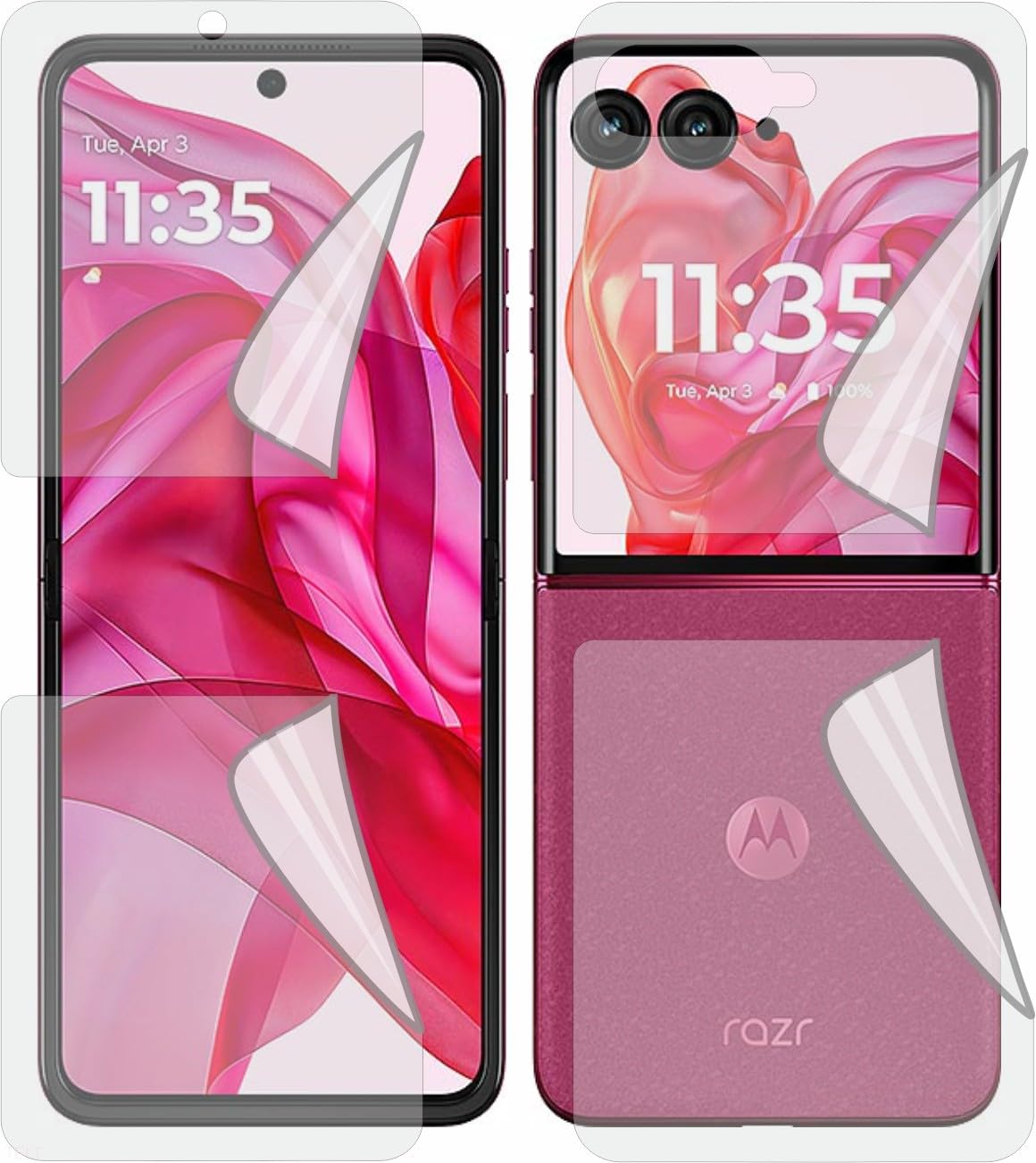 TELTREK Motorola Razr 50 Ultra Front & Back Full Edge to Edge Screen Guard, Shatterproof TPU Fiber in Front & Matte Finish Back Skin at Back, Not a Tempered Glass, Full Coverage Screen Protector (B0D9KNV7VH) Amazon Price History, Amazon Price Tracker