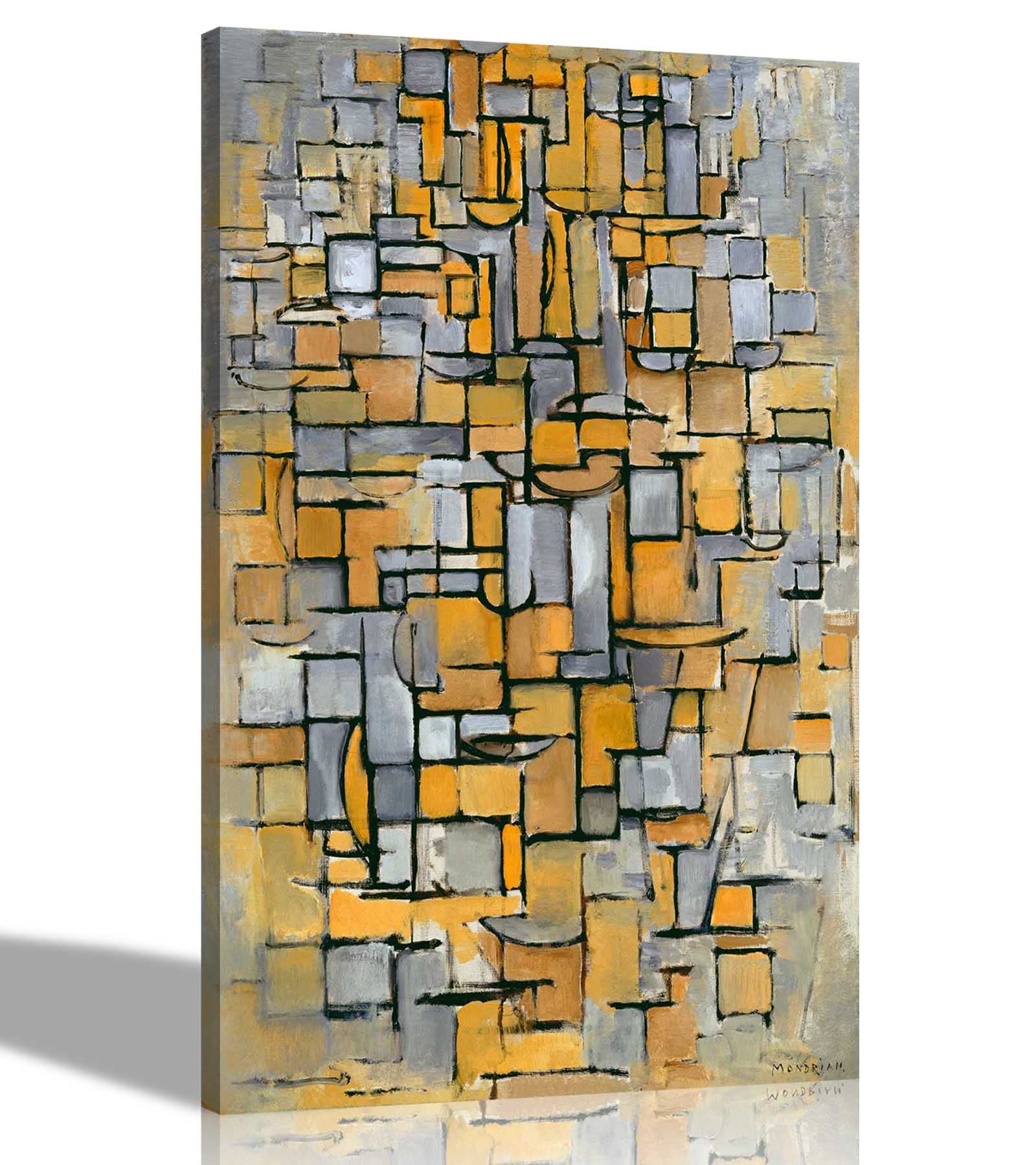 Artley Prints Tableau I By Piet Mondrian Canvas Prints Wall Art Pictures Hanging Artwork Living Room Conservatory Portrait 38 X 51Cm (15 X 20 Inches)