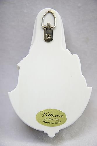 Miniatura 5 de Guardyar 5 1/4 "Fuente de agua bendita Inmaculada Virgen María Madonna religiosa escultura de piedra colgante de pared estatua hecha en Italia