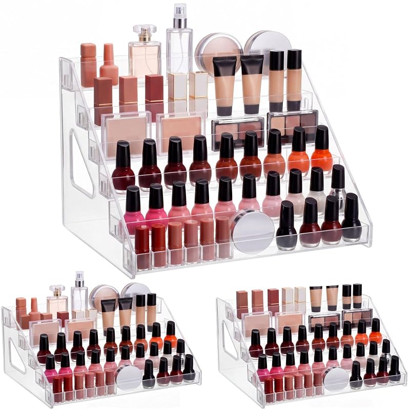 Jetec Expositor de Acrílico para Esmaltes e Pequenos Objetos com 6 Compartimentos, Pacote com 2