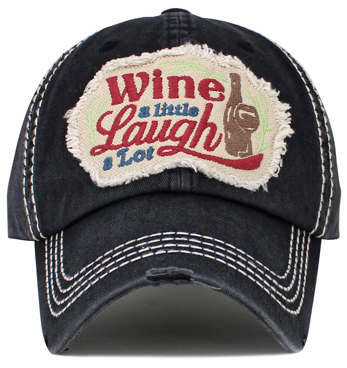 Vacation Beach Camping Womens Baseball Cap Distressed Vintage Unconstructed Embroidered Patch Hat