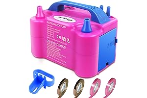 Electric Balloon Pump, Portable Dual Nozzles Battery Powered Balloon Inflator Air Pump...