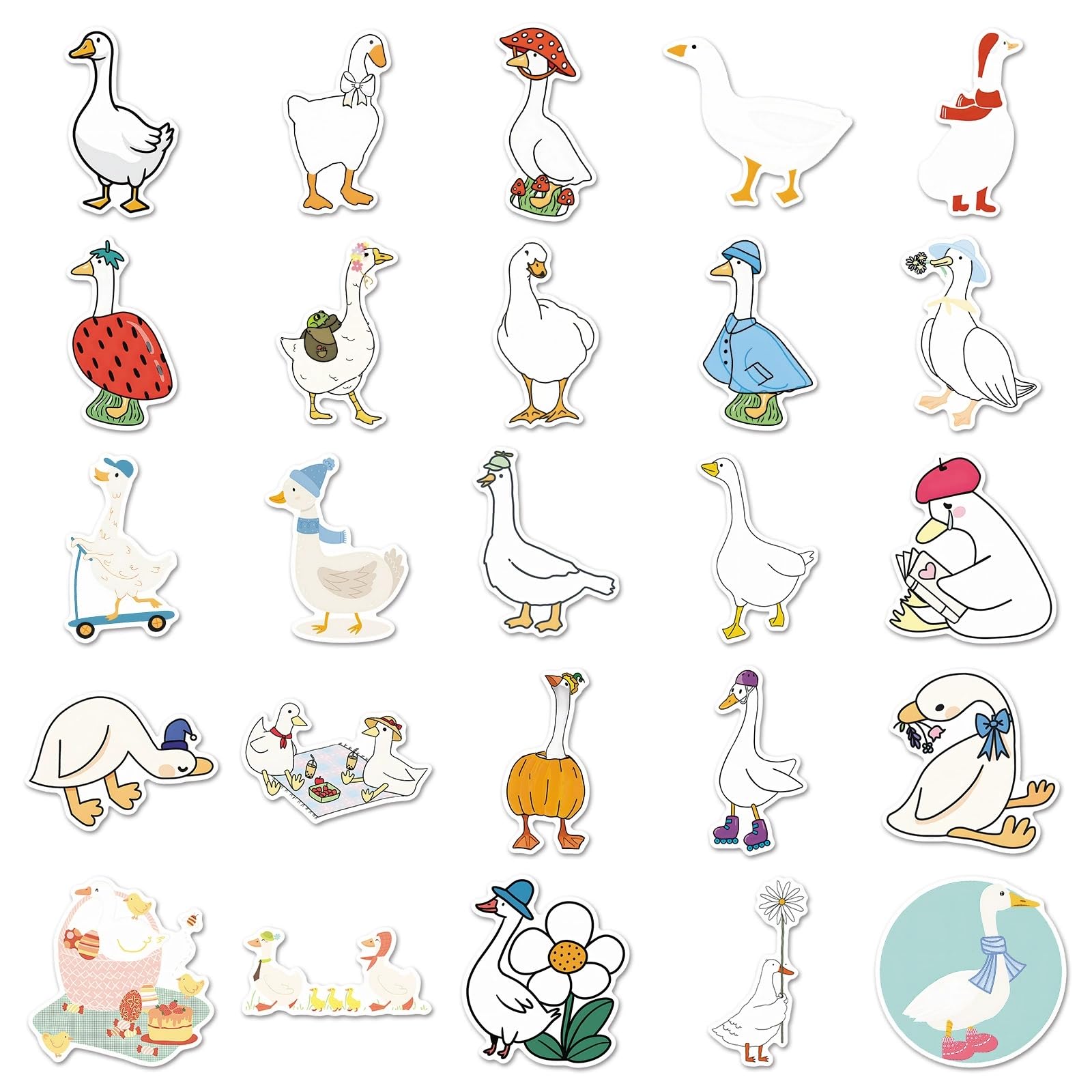 Silly Goose Stickers for Laptop(50 PCS),Gift for Children Teens Adults Girl Boys,Funny Silly Goose Waterproof Stickers for Skateboard,Bike,Phone,Computer,Luggage Water Bottle Guitar Motorcycle - Image 3