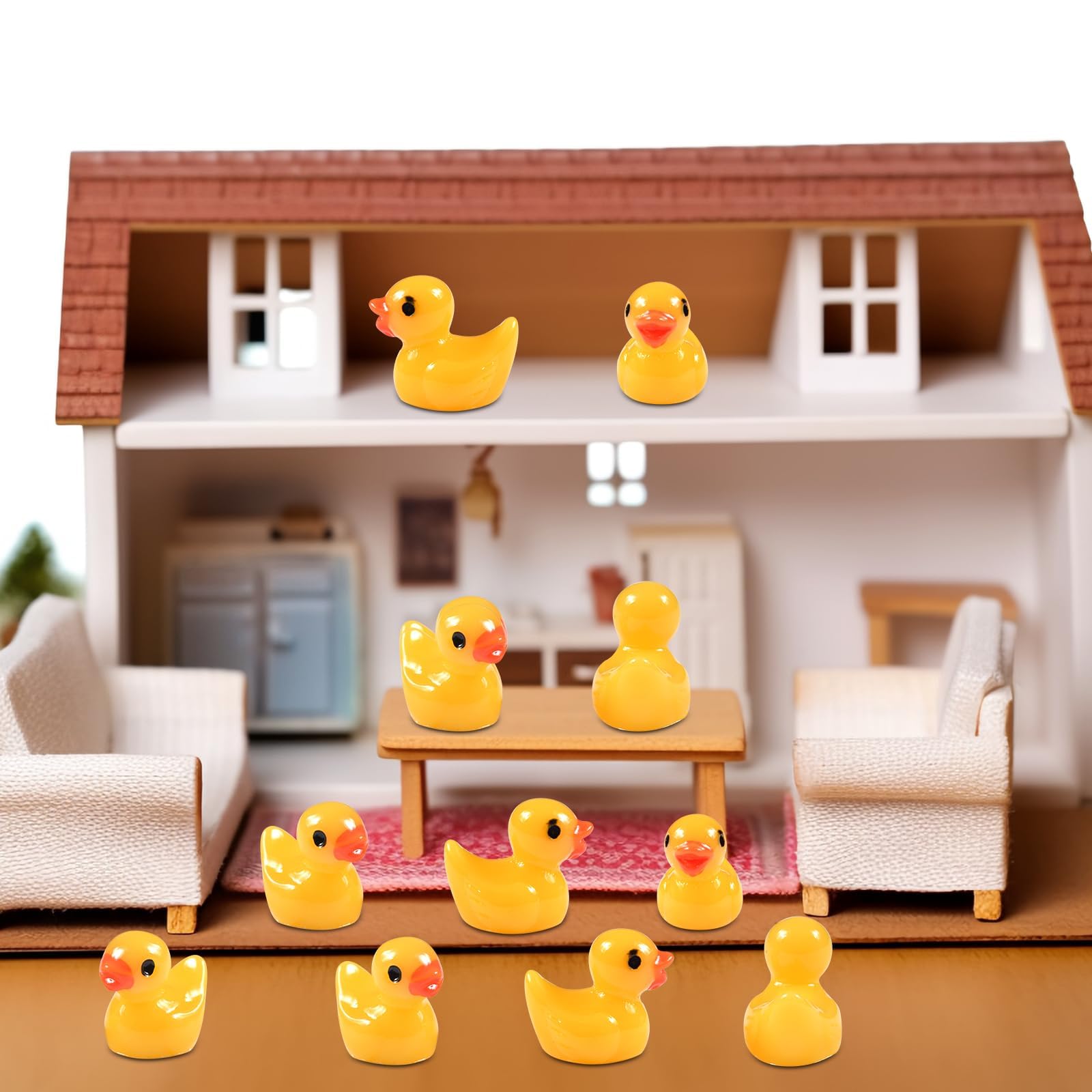 100 Stück Leuchtende Mini-Enten Aus Harz – Bunte Deko Für Garten, Puppenhaus & DIY-Projekte