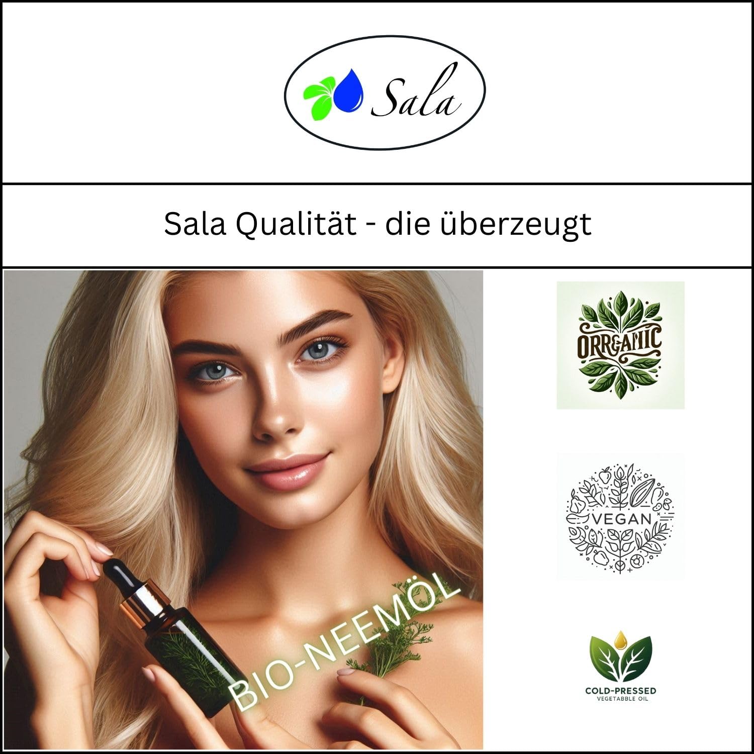 Sala Bio-Neemöl kaltgepresst mit Salamul Emulgator fertig gemischt 250 ml PET Flasche