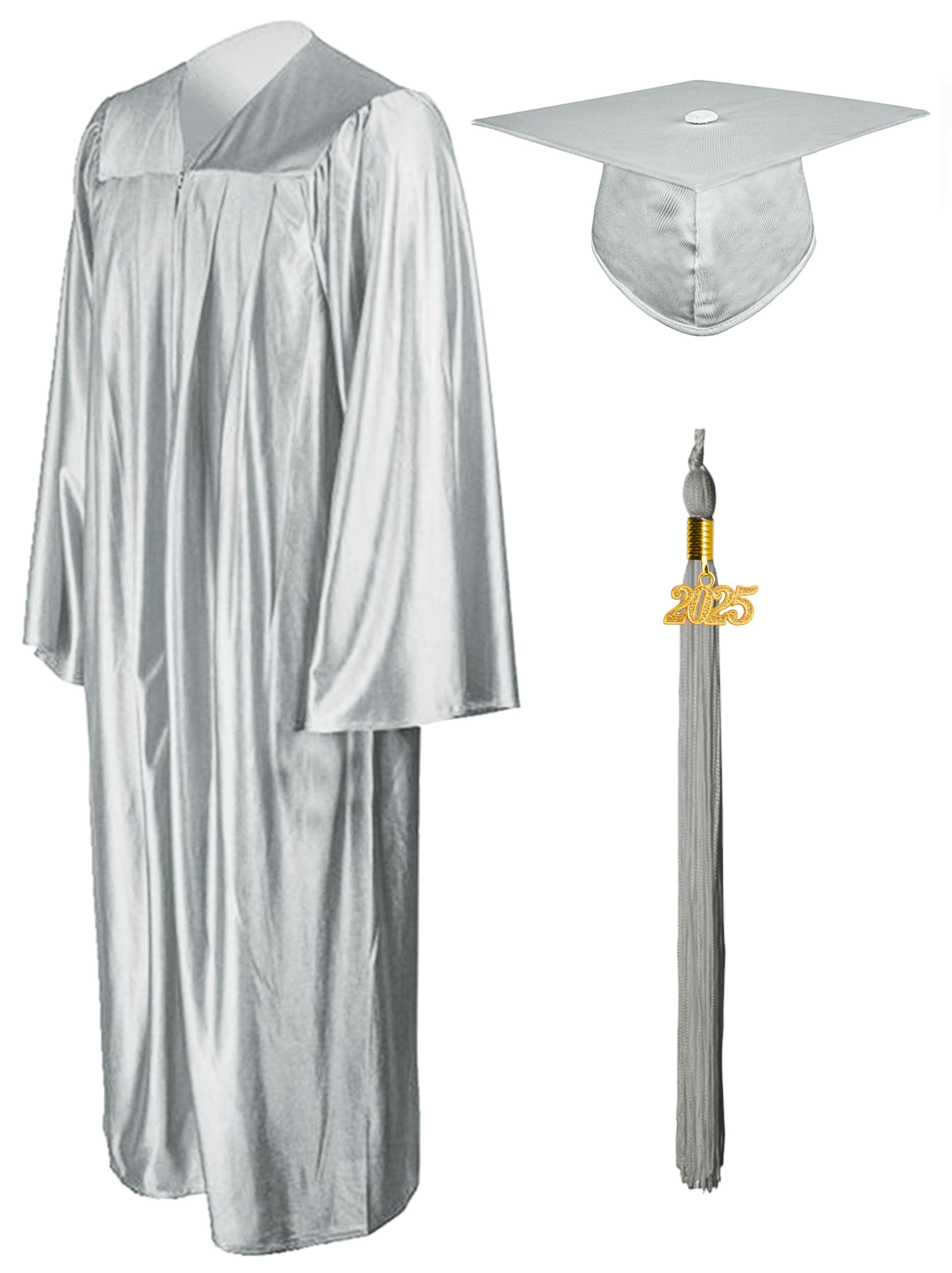GraduationMall Shiny Graduation Cap and Gown with 2026 Tassel for High School and Bachelor