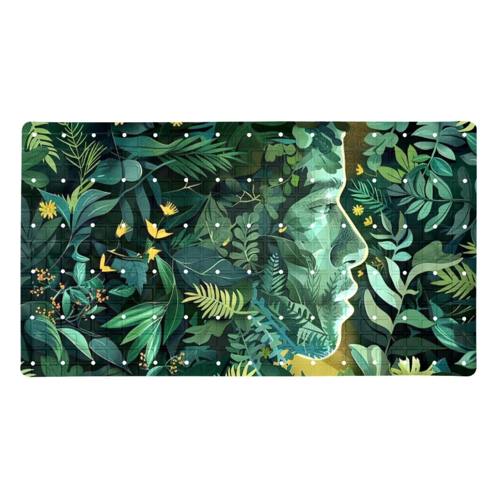 Tapis de bain antidérapant en matériau PVC avec trous de drainage