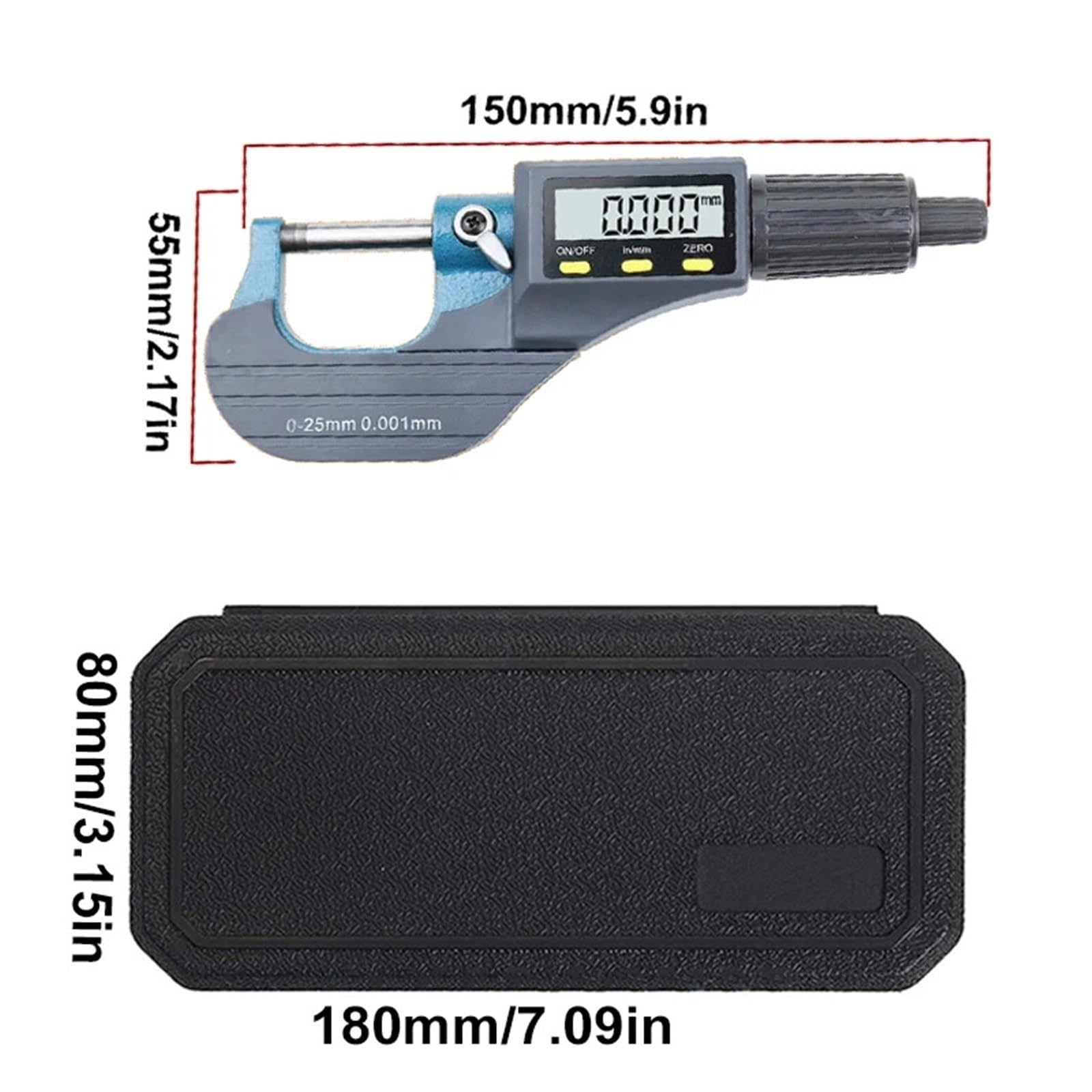 Micromètre Électronique Extérieur À Pointe En Carbure, Outils De Mesure, Pied À Coulisse, 0-25 Mm, 0,001 Mm, Micromètre Numérique Micromaster