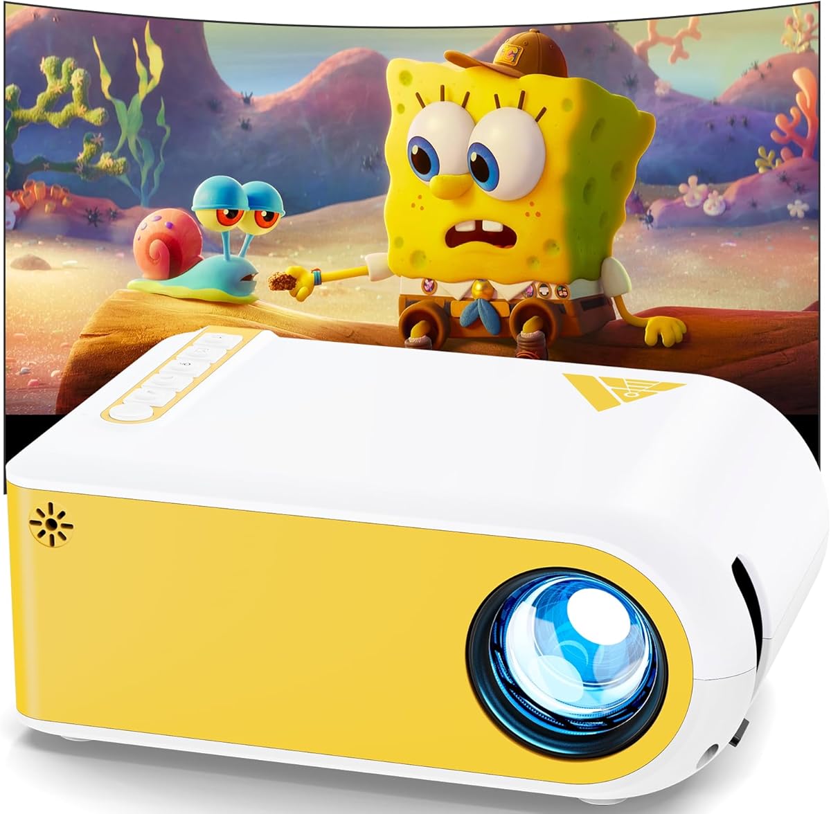 KSAN Mini Projector, Projector with WiFi and Bluetooth, 1080P Support Movie Projector with Built-in Speaker, Compatible with Smartphone, HDMI, USB, AV, Fire Stick, PS5 for Home, Bedroom, Outdoor Use : Electronics