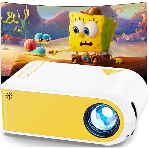 KSAN Mini Projector, Projector with WiFi and Bluetooth, 1080P Portable Movie Projector with Built-in Speaker, Compatible with Smartphone, HDMI, USB, AV, Fire Stick, PS5 for Home, Bedroom, Outdoor Use