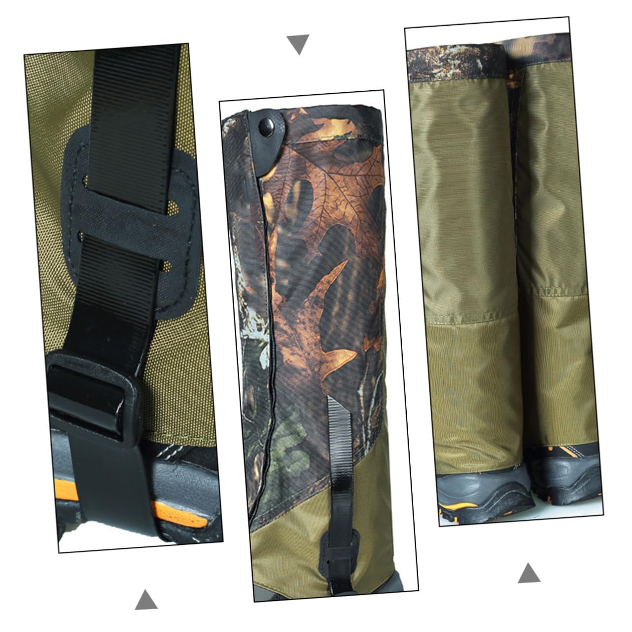 Outdoor Gamaschen aus Strapazierfähigem Material Atmungsaktive Stiefelgamaschen für Trekking und Schneewandern 1 Paar Bein Ärmel mit Verstellbarem Design