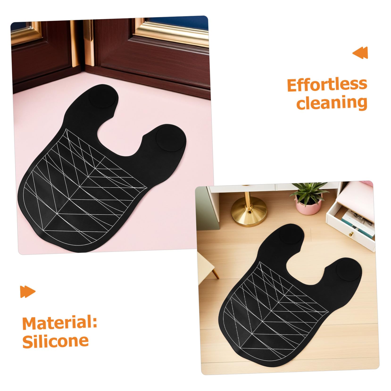 Capa de Corte de Silicona Negra para Peluquería, 2 Piezas