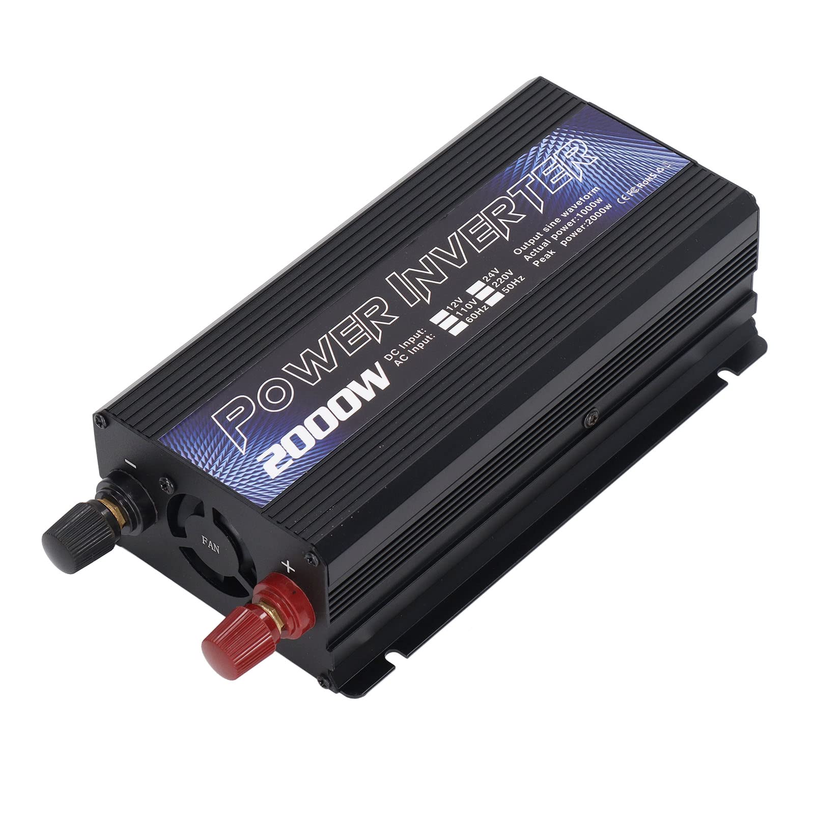 Generic Zmodyfikowany Samochodowy Falownik Sinusoidalny 2000 W Stop Aluminium o Niskim Poziomie Hałasu do Użytku W Podróży i W Domu (220V)