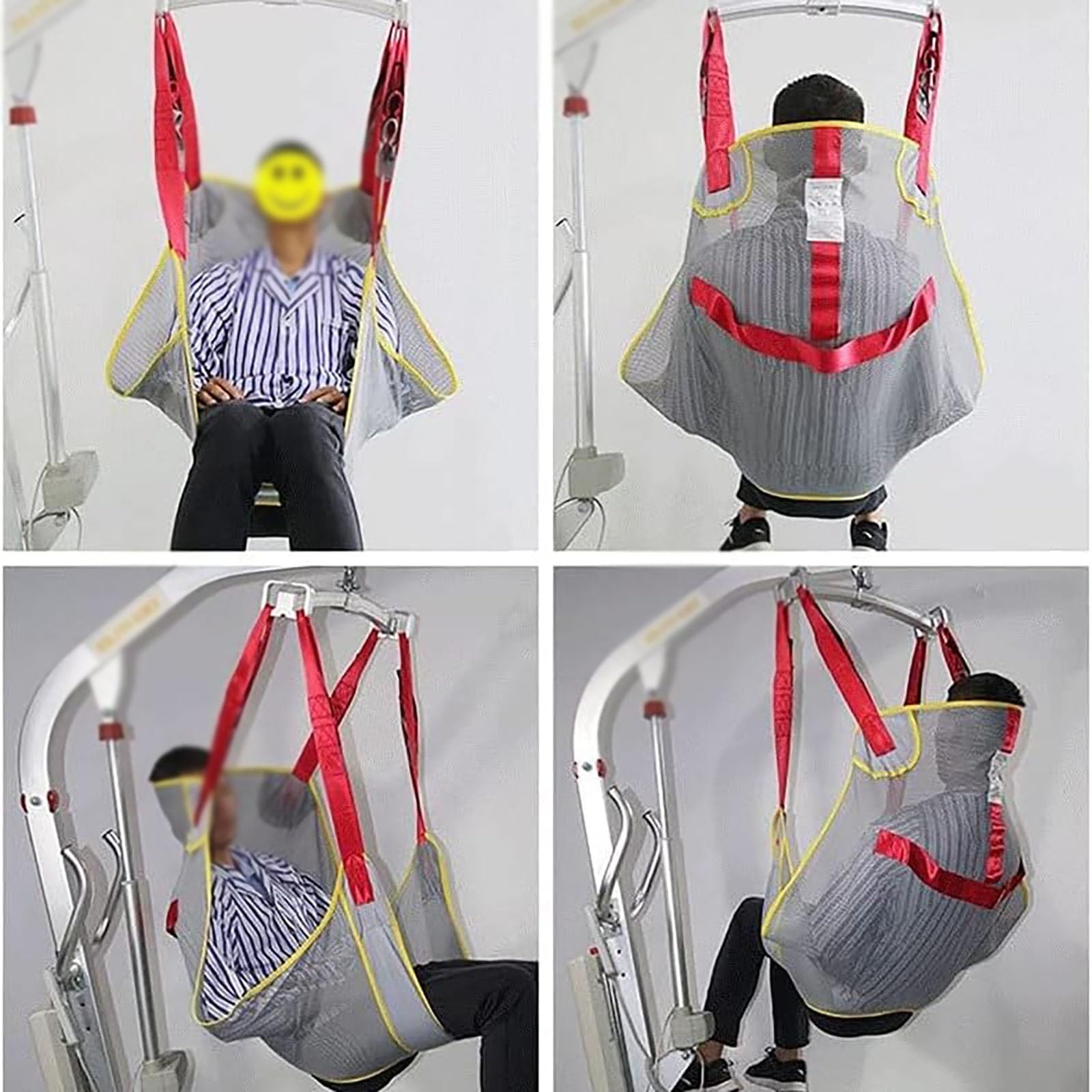 Arneses de Transferencia para Aseo Grúa de Paciente Portátil Equipo Ayuda para Caminar de Pie Eslingas Eslinga para Piernas Dividida para Posicionamiento y Elevación de la Cama(XL)