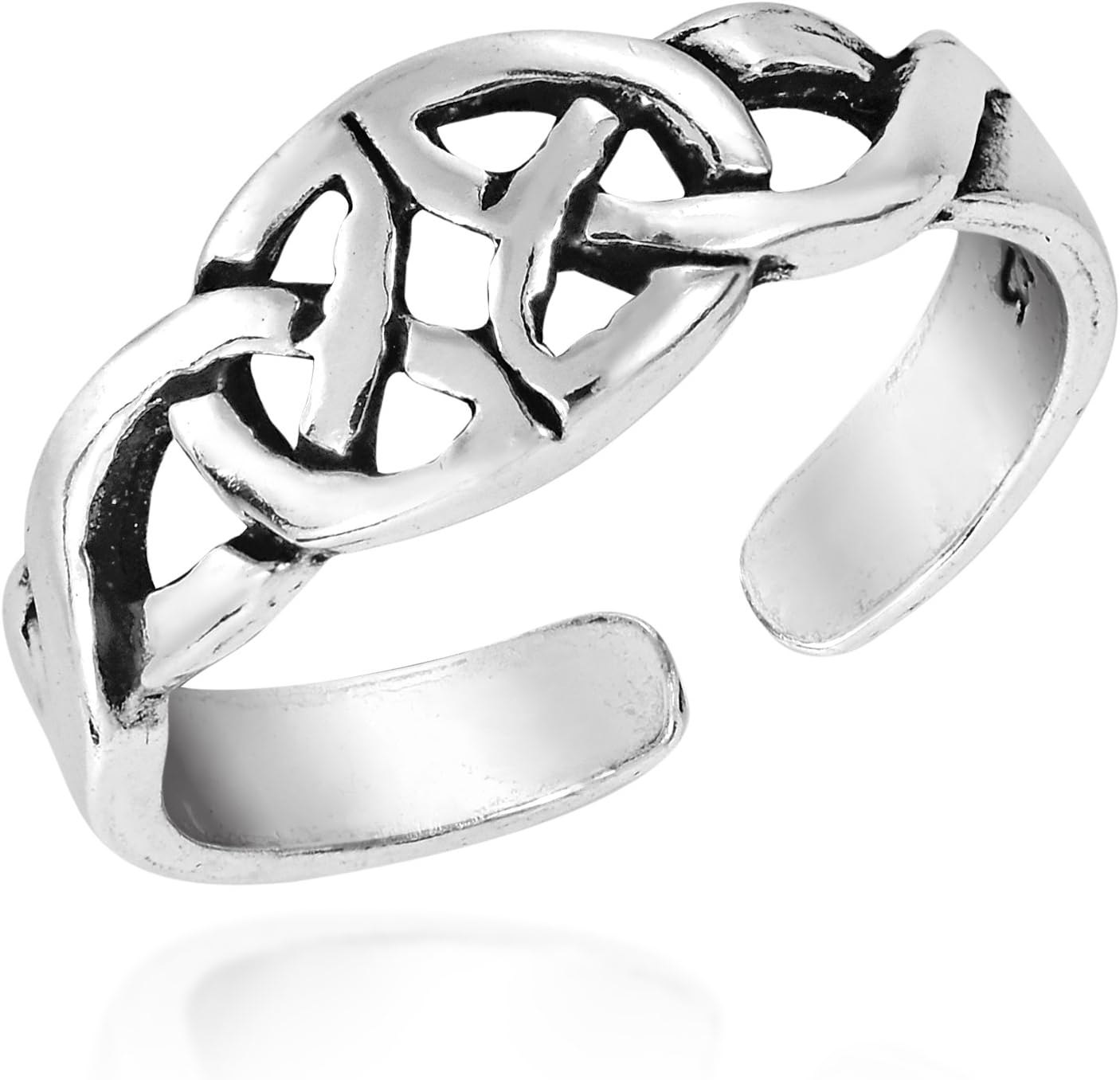 AeraVida Mystical Never-ending Celtic Knot .925 Sterling Silver Toe or Pinky Ring | Sterling Silver Toe Rings | Pinky Ring for Women | Celtic Knot Jewelry | Silver Jewelry