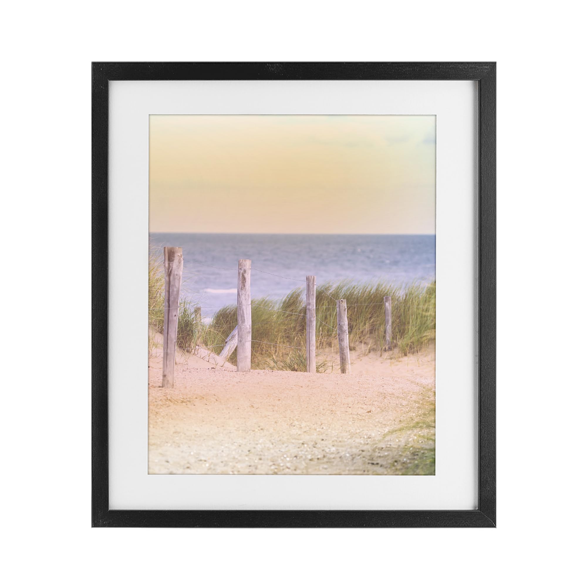 Stupell Industries Midnight Black (Textured) 'Carefree Beach Vacation'| Framed Print Under Glass