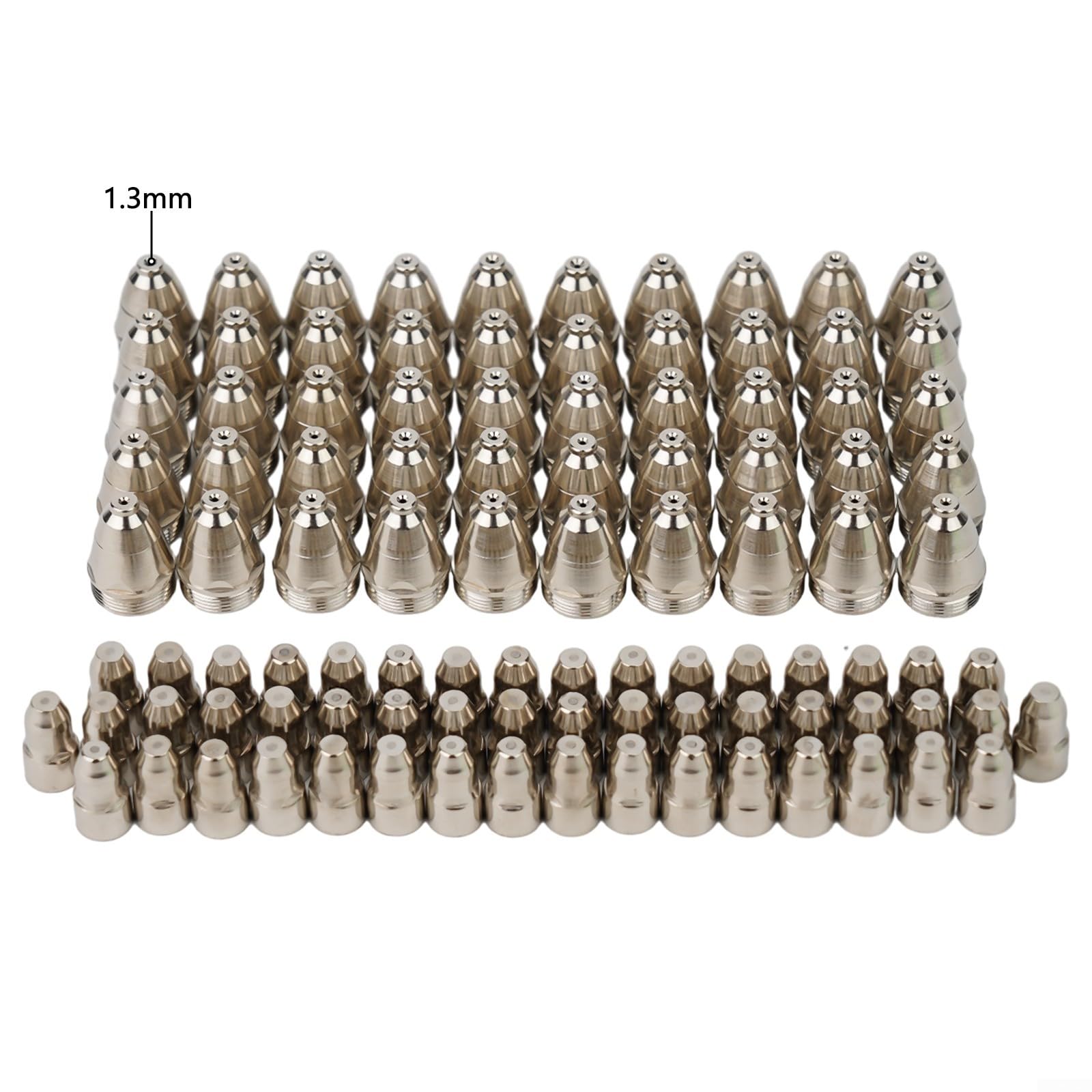 Boquilla de corte de plasma, 50 boquillas + 50 electrodos para cortador P-80, punta de plasma de aire de 0,5 mm, juego de consumibles de antorcha (1,1 mm)