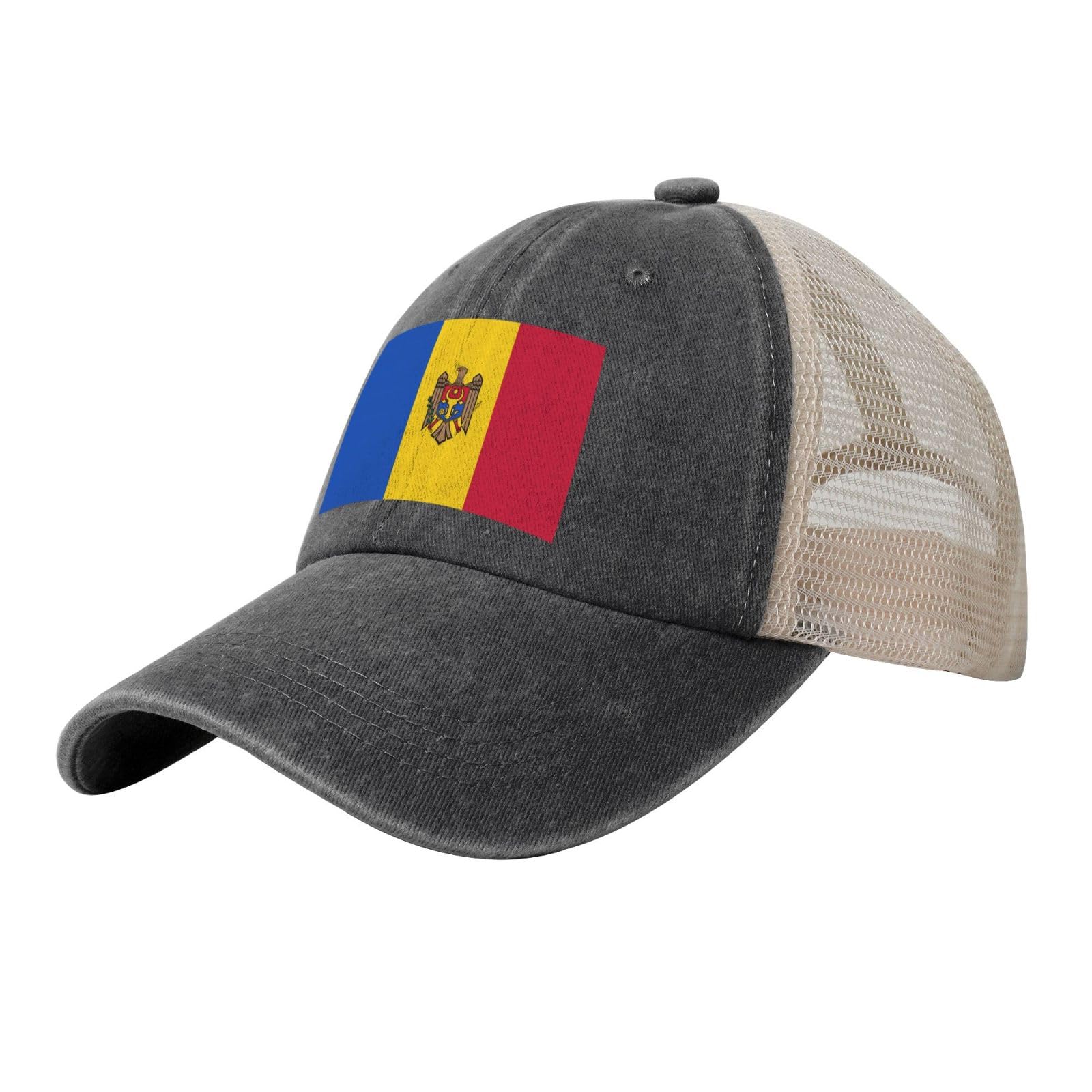 LPLSNWS Flag of Moldova Printed mesh Baseball Cap, Adjustable Fan hat for the 2026 World Cup Unisex