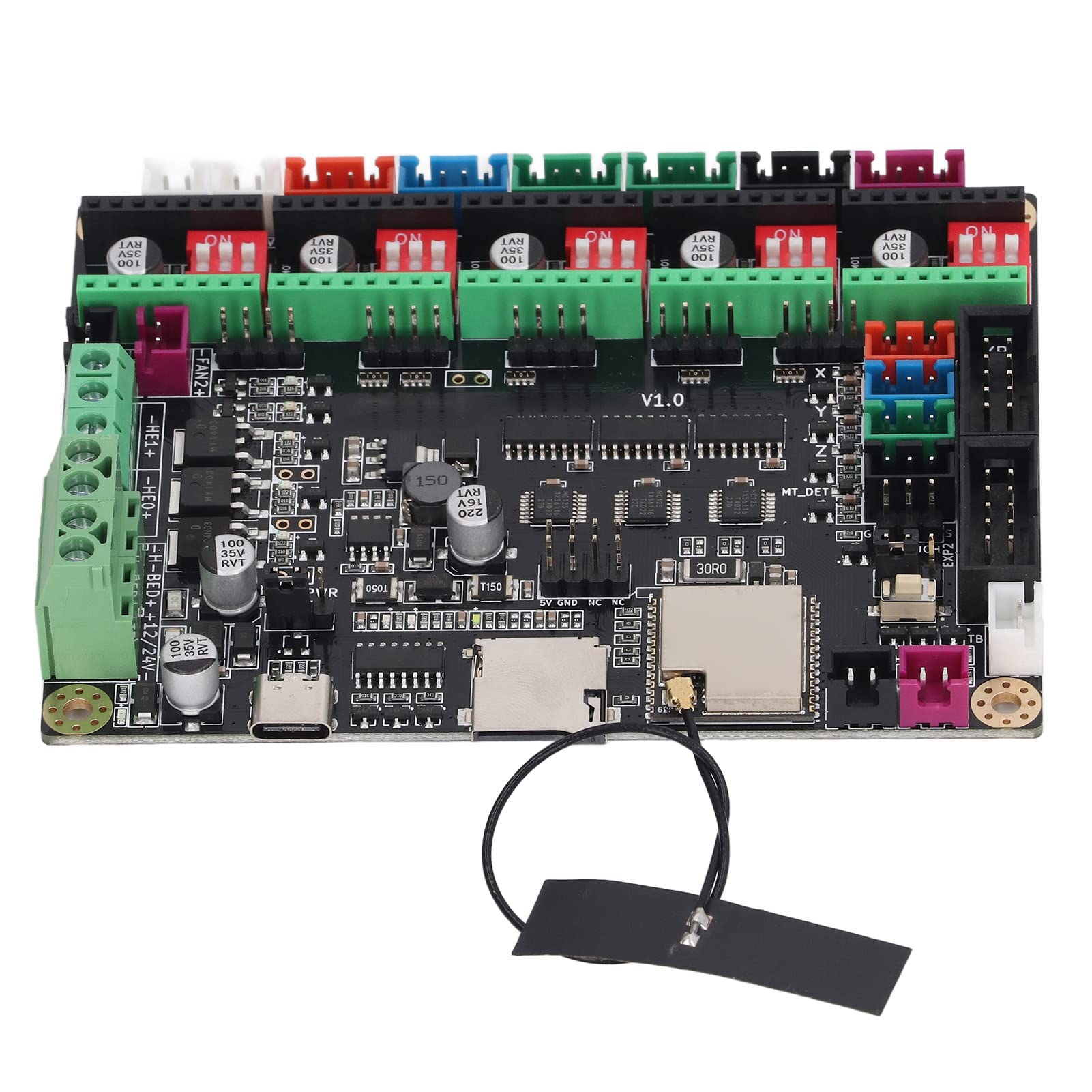 240MHz 3D Printer Motherboard, 3D Printer Main Control Board DC12-24V Anti Reverse Connection 520Kb for DIY
