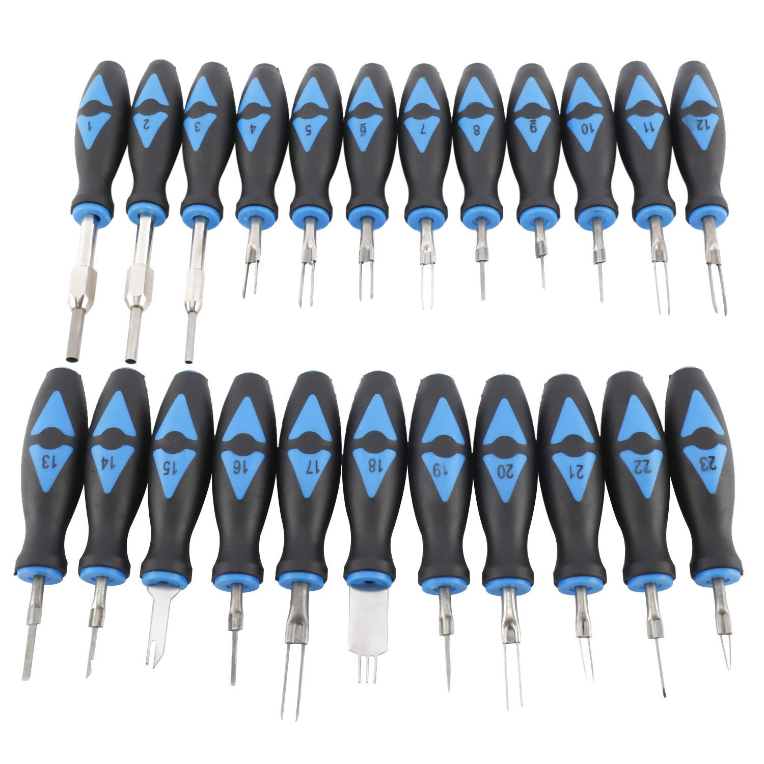 KUNTEC 23 Piece Universal Terminal Release Kit Electrical Terminal Removal Tool for American Domestic and Imported Vehicles