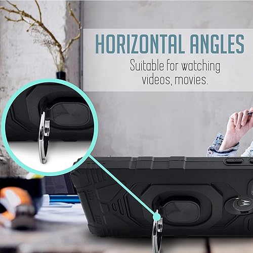 Miniatura 4 de Funda para Moto G Pure, Motorola Moto G Power 2022 con protector de pantalla, soporte de anillo de grado militar, soporte para automóvil de 16 pies