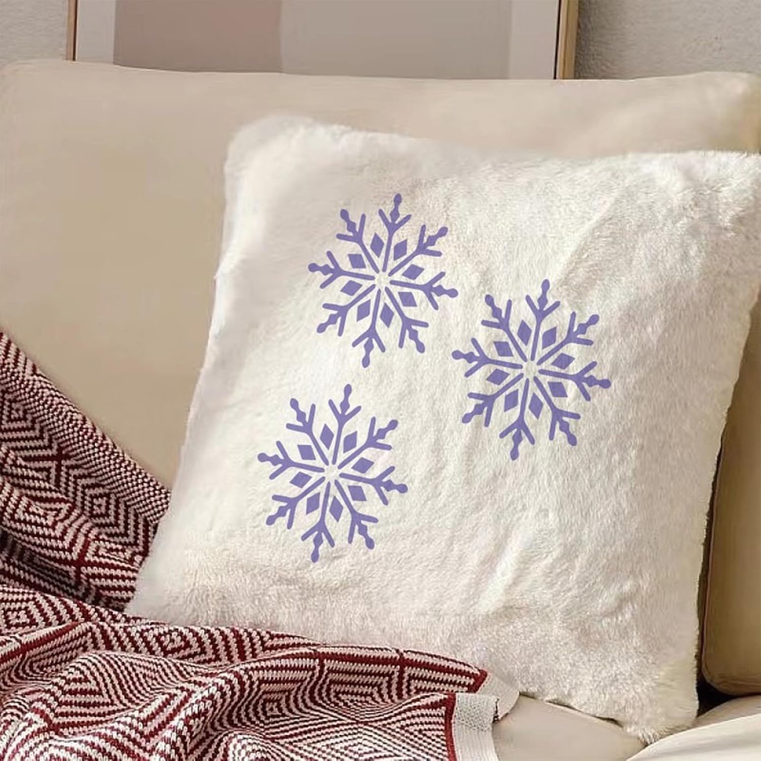 Christmas Snowflake Stencils for Crafts Reusable,Reusable Plastic Snowflake Drawing Painting Stencil Winter Holiday Stencil for Window Glass Wall Wood Decoration