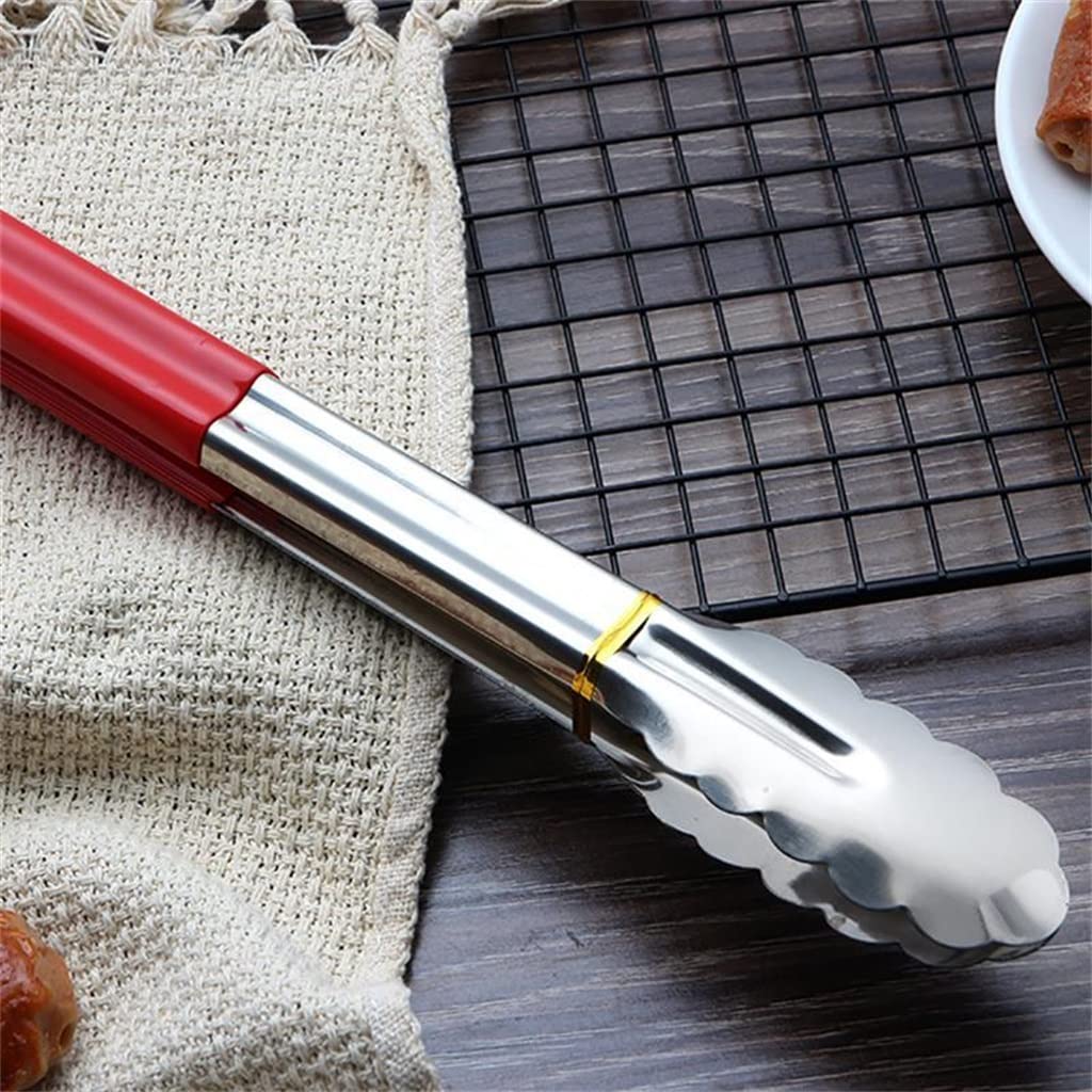 Paquete de 2 Pinzas para Alimentos de Acero Inoxidable Pinzas para Cocina Pinzas para Pan Pinzas para Barbacoa Herramientas de Cocina Accesorios (Color : A, Tamaño : S) (Am)