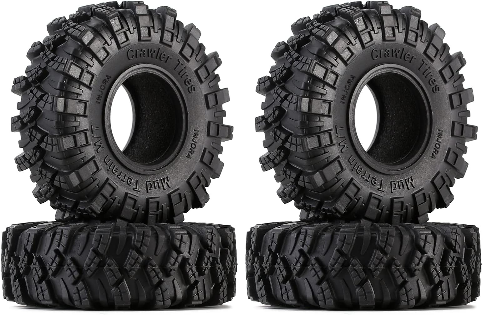 1.0 Tires Kraken Claw Crawler Mud Terrain Tires for SCX24 Bronco Gladiator C10 JLU Deadbolt B17 Axial 1/24 1/18 Crawler Tires,4PCS