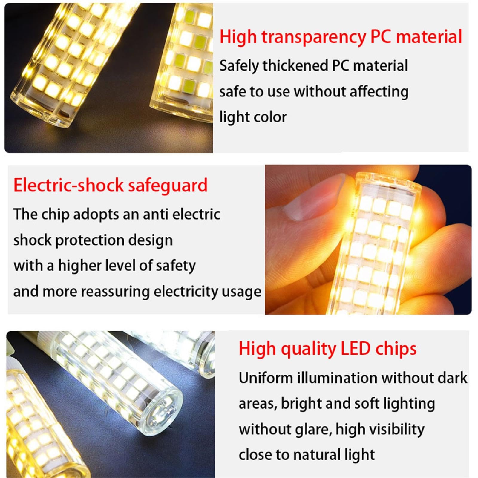 5W G9 Bombillas LED Llight 220V 9W 10W 12W G9 Bombilla LED Bi Pin Base Sin Parpadeo Blanco cálido para iluminación del hogar 10PC 12W blanco